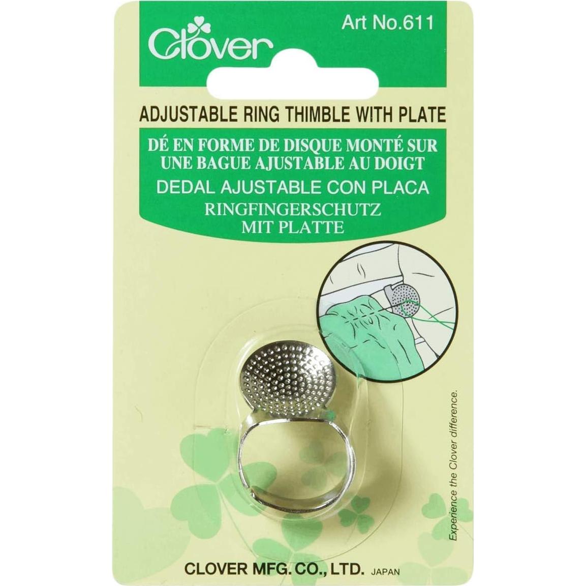 Dedal ajustable CLOVER con placa para hilvanar