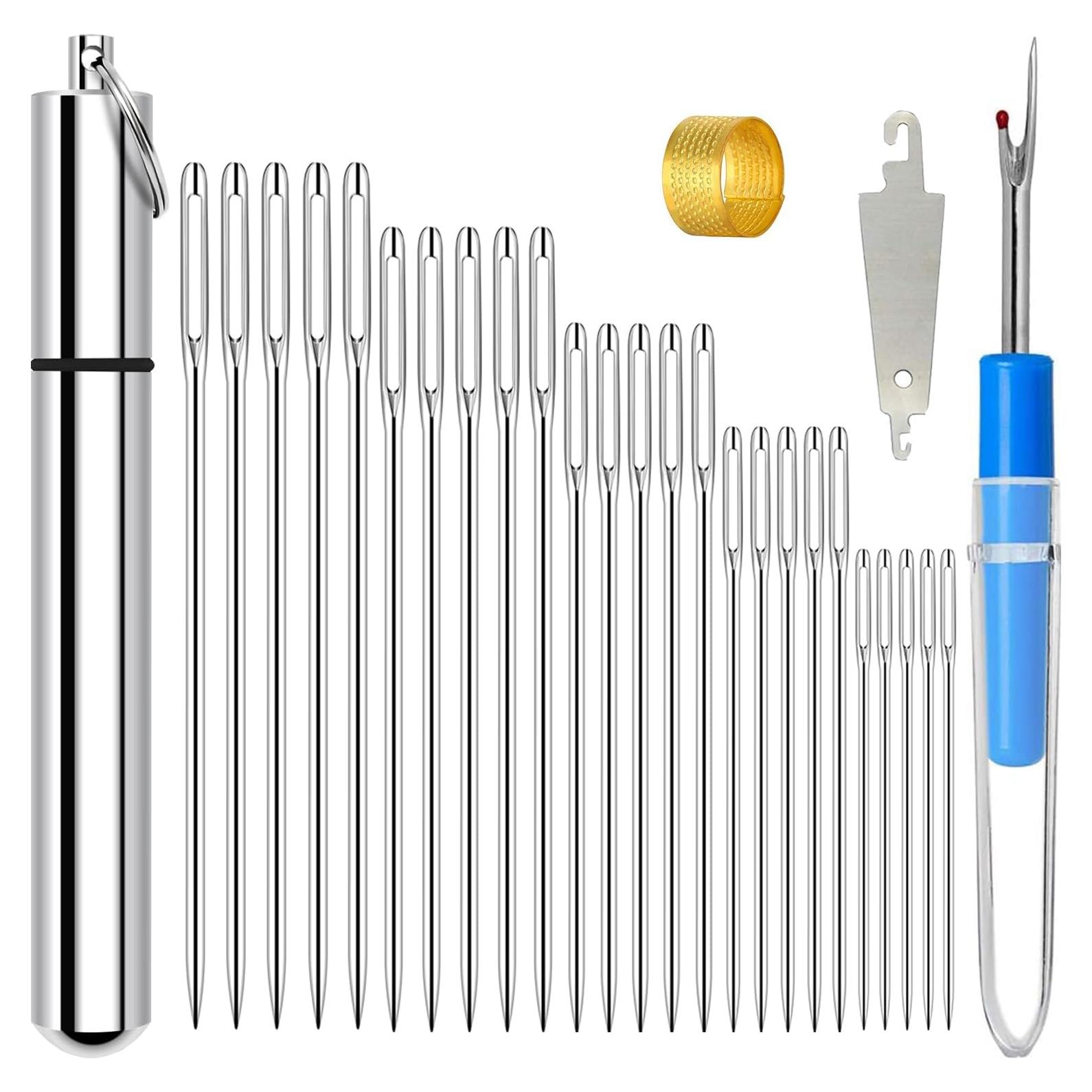 Agujas de Bordado KYUEWRT - 25 Piezas, 5 Tamaños, Aluminio