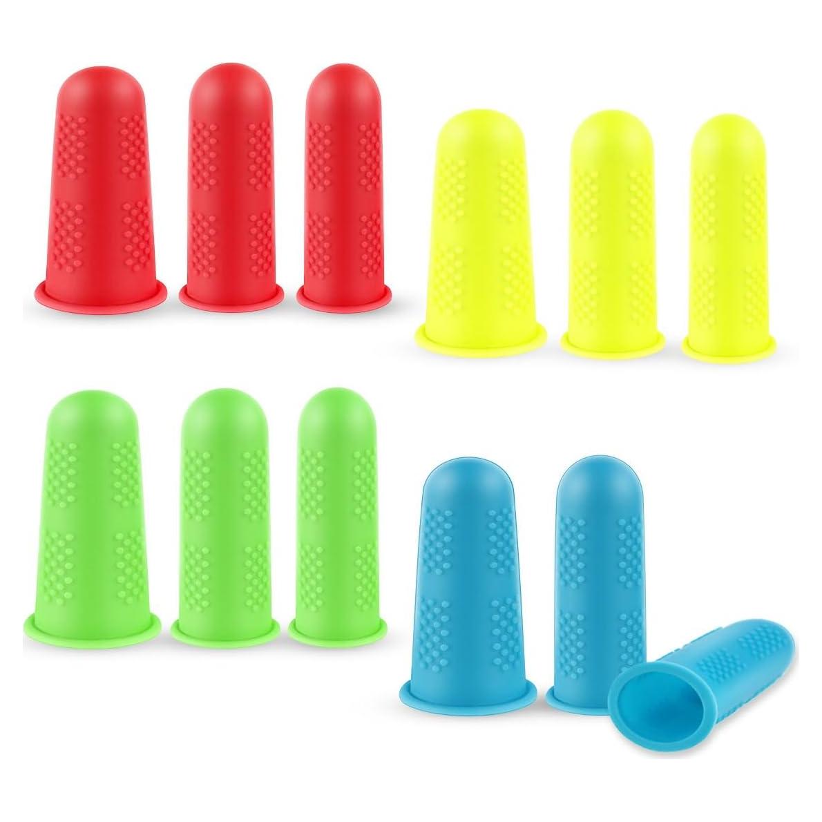 12 Protectores de Dedos de Silicona Yuntop - 3 Tamaños, 4 Colores
