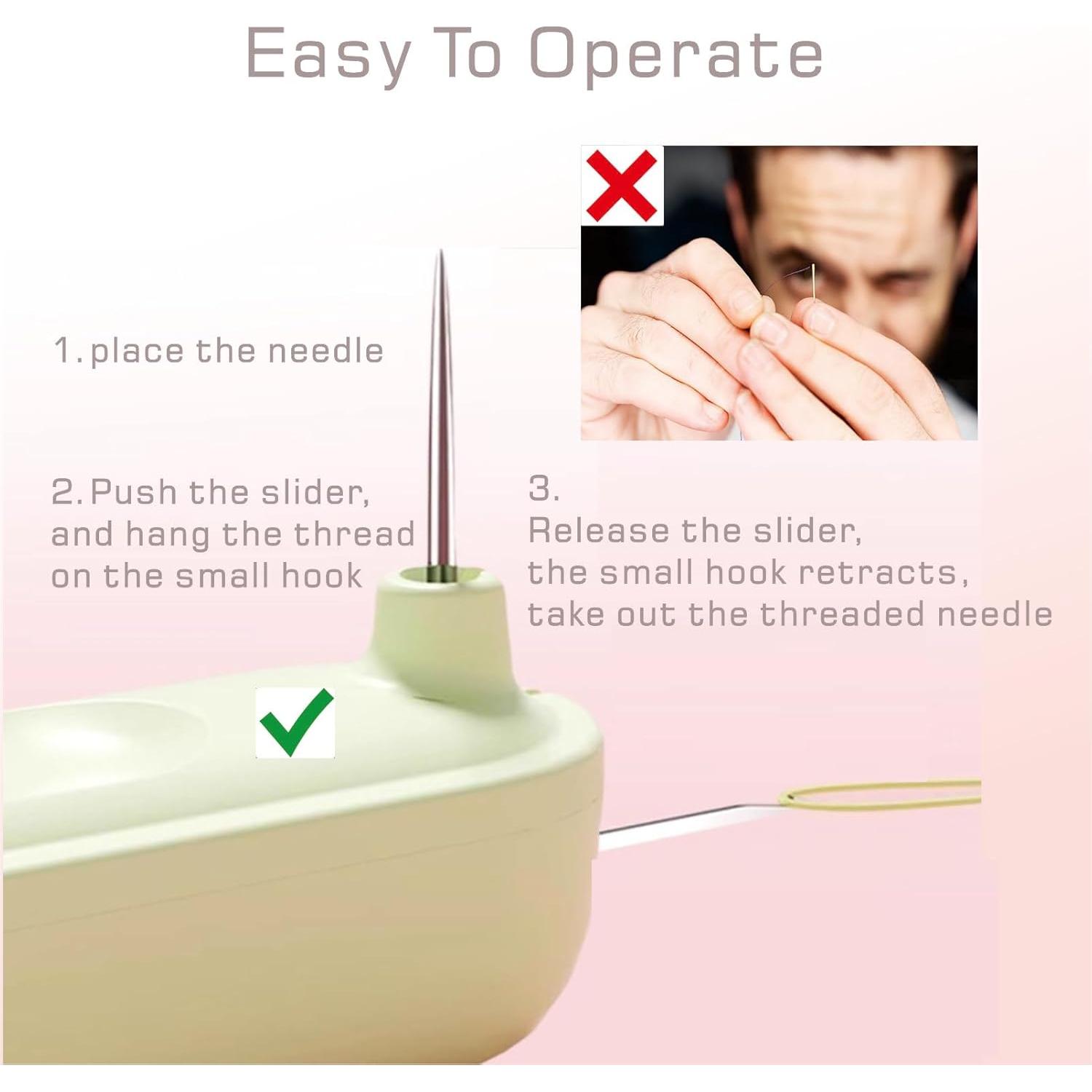 2 in 1 Needle Threader Seam Ripper, Upgraded Needle Threader and Seam Ripper,Quilting Supplies Sewing Kit,Quick Sewing Machine Loop Needle Threaders (1P-Purple)