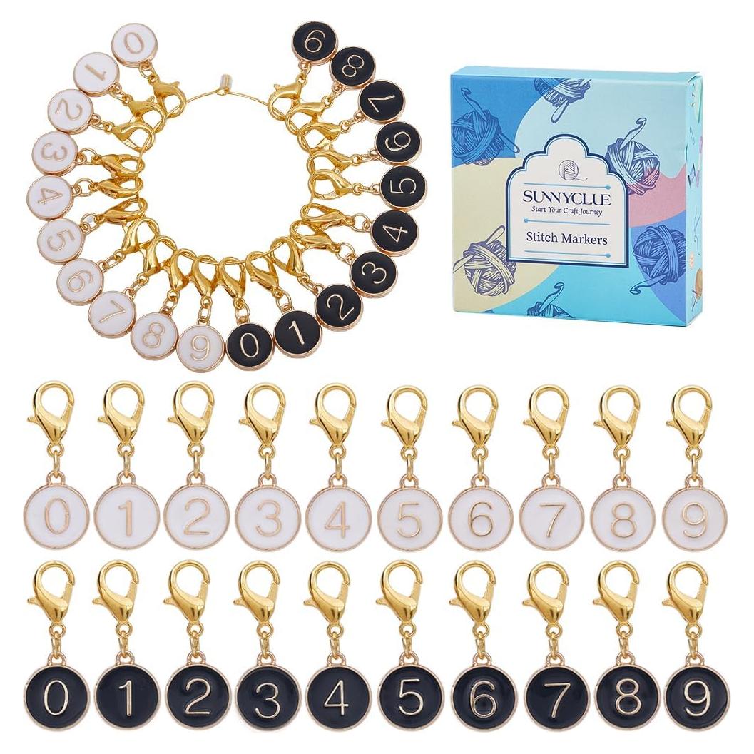 Marcadores de Puntos de Enamel SUNNYCLUE 20PCS Números 0-9