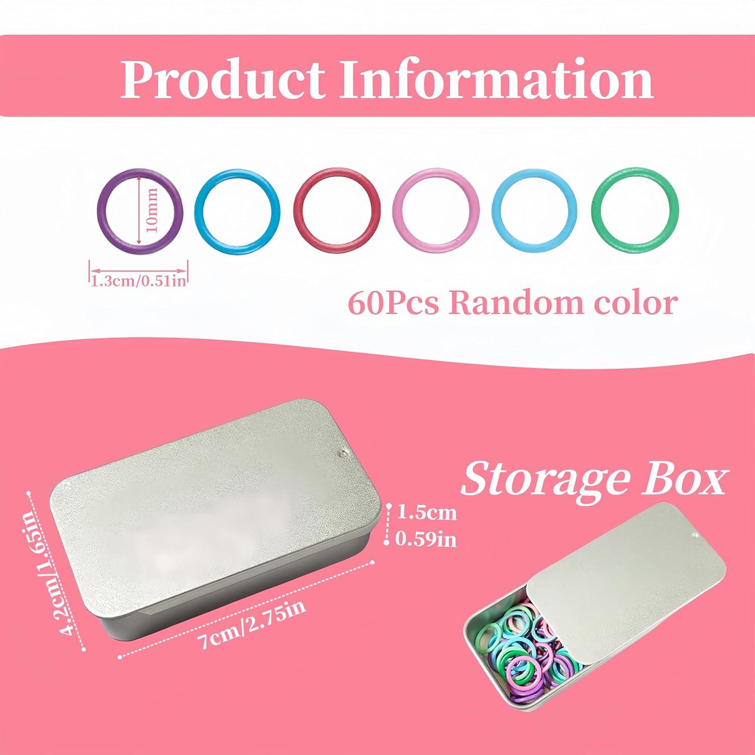 Marcadores de Puntos para Tejer Wonafa - 60 Pcs Metal Orbicular