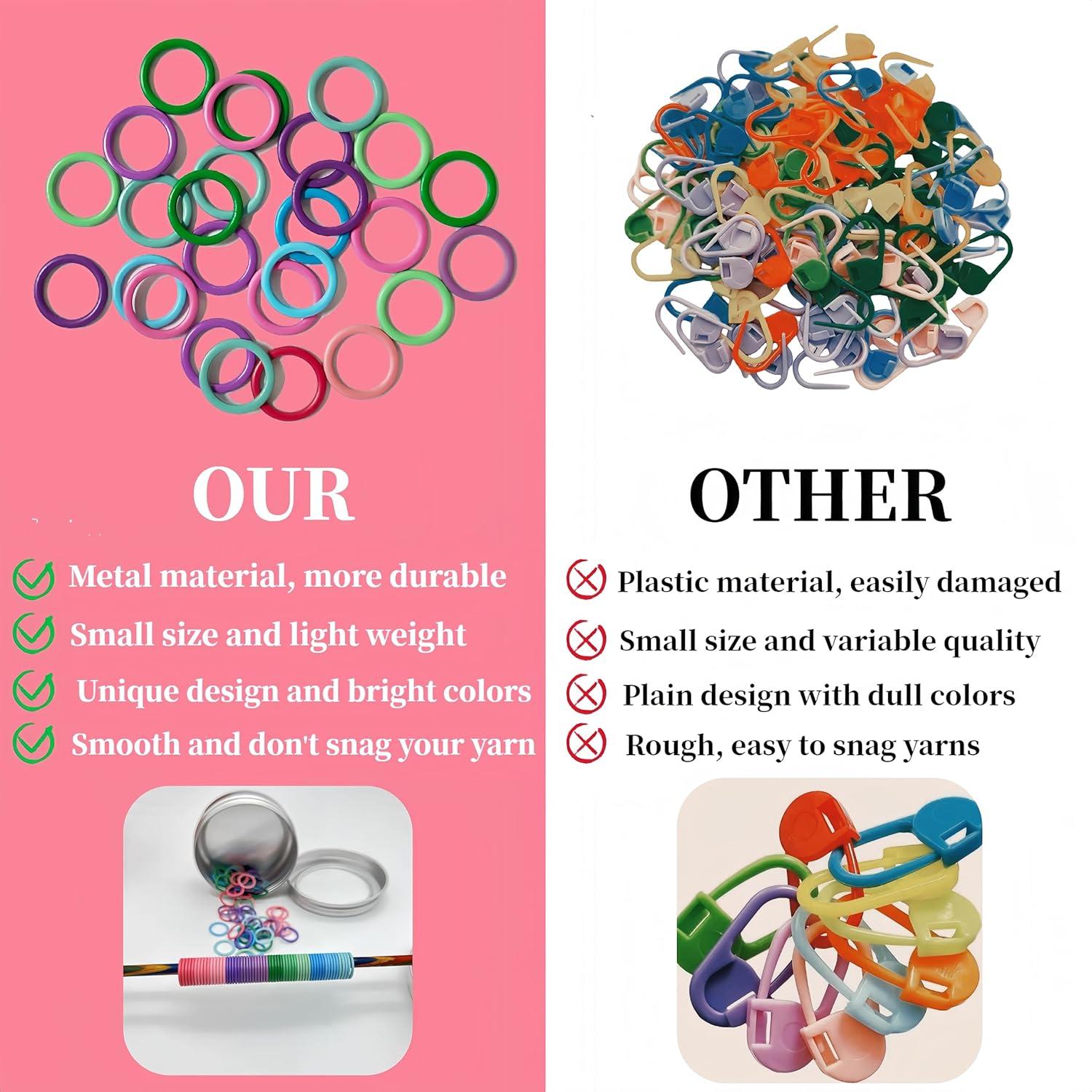 Marcadores de Puntos para Tejer Wonafa - 60 Pcs Metal Orbicular