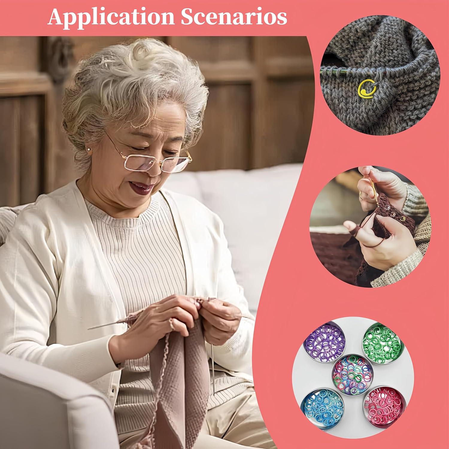 Marcadores de Puntos para Tejer Wonafa - 60 Pcs Metal Orbicular