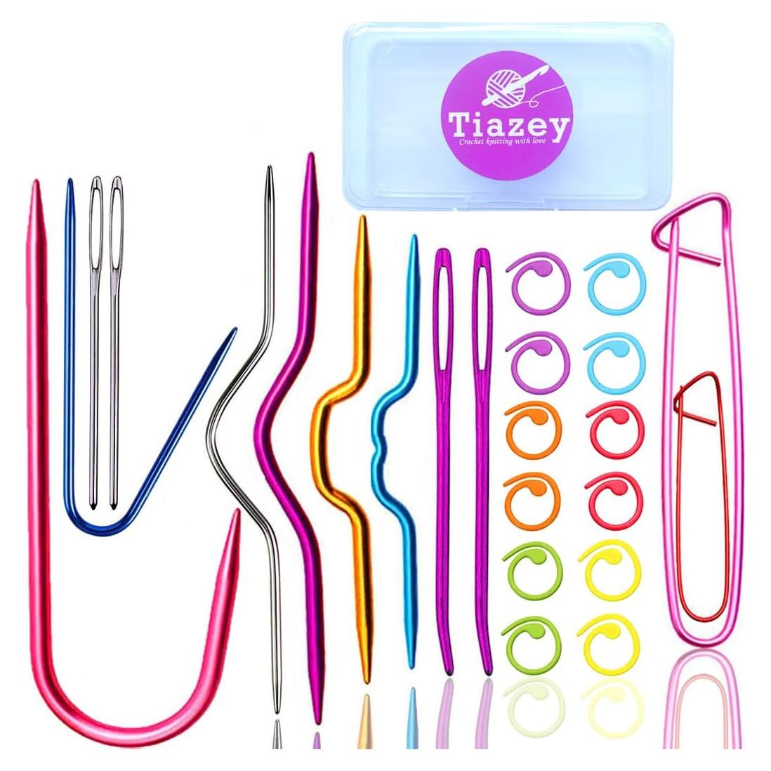 Kit de Agujas de Tejer y Marcadores de Puntos Tiazey - Metal