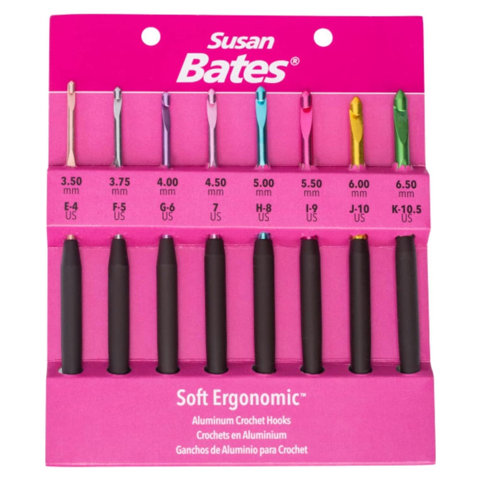 Conjunto de Ganchillos Ergonomicos Susan Bates 8 Piezas 3.5 a 6.5mm