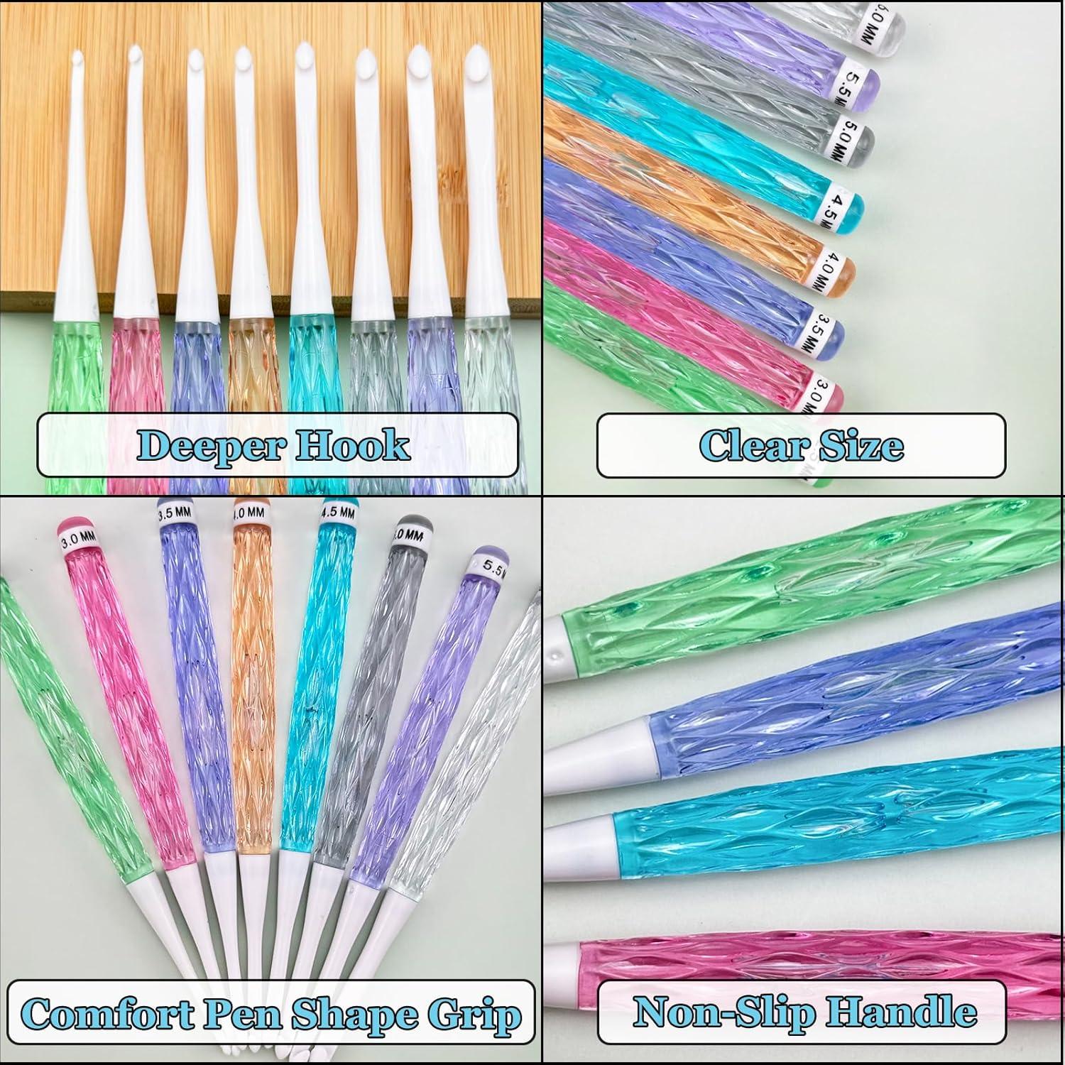 Juego de Ganchillos Hobekoee 8PCS Antideslizantes 2.5mm-6mm