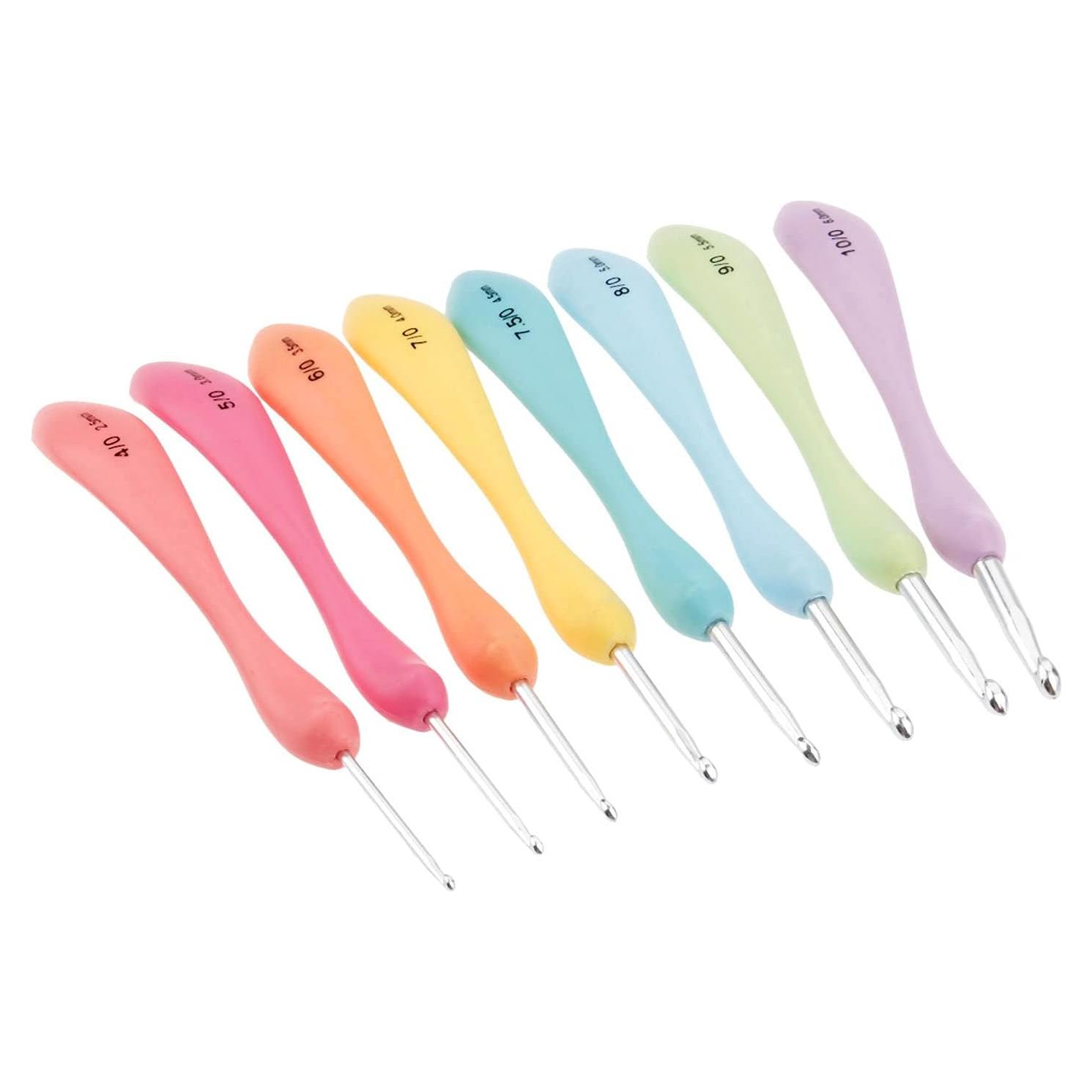 Juego de Ganchillos Ergonomicos Hicello 8 Piezas Aluminio