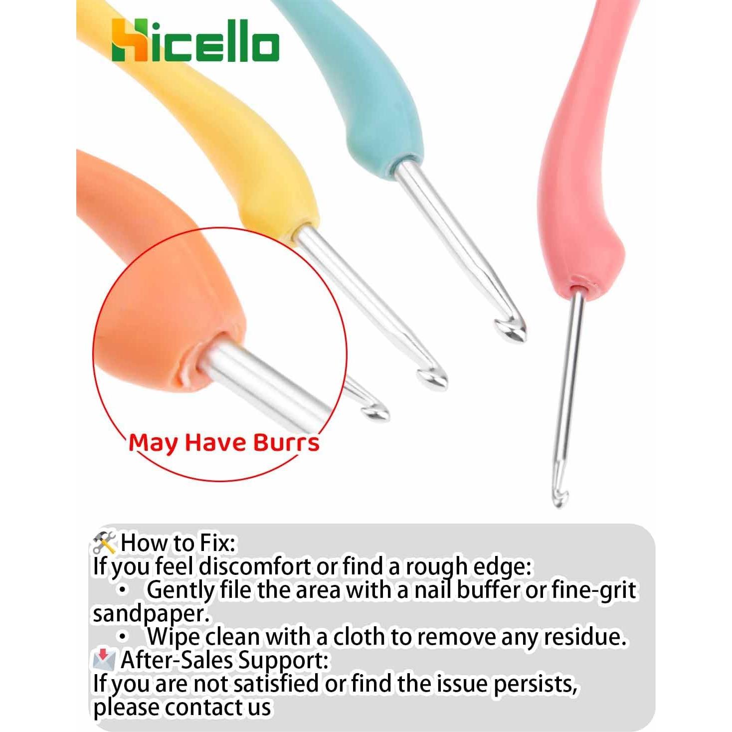 Juego de Ganchillos Ergonomicos Hicello 8 Piezas Aluminio