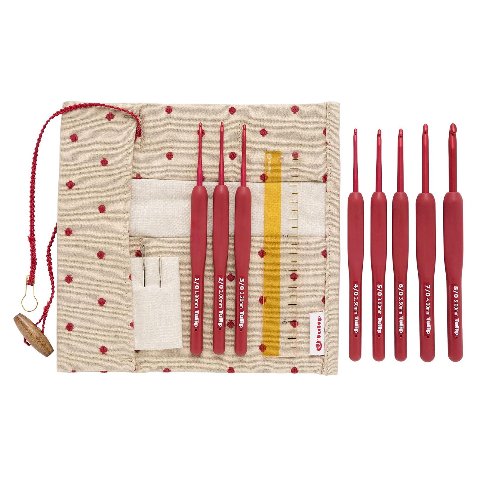 Juego de Ganchillos Tulip Etimo Rojo Softgrip 8 Piezas