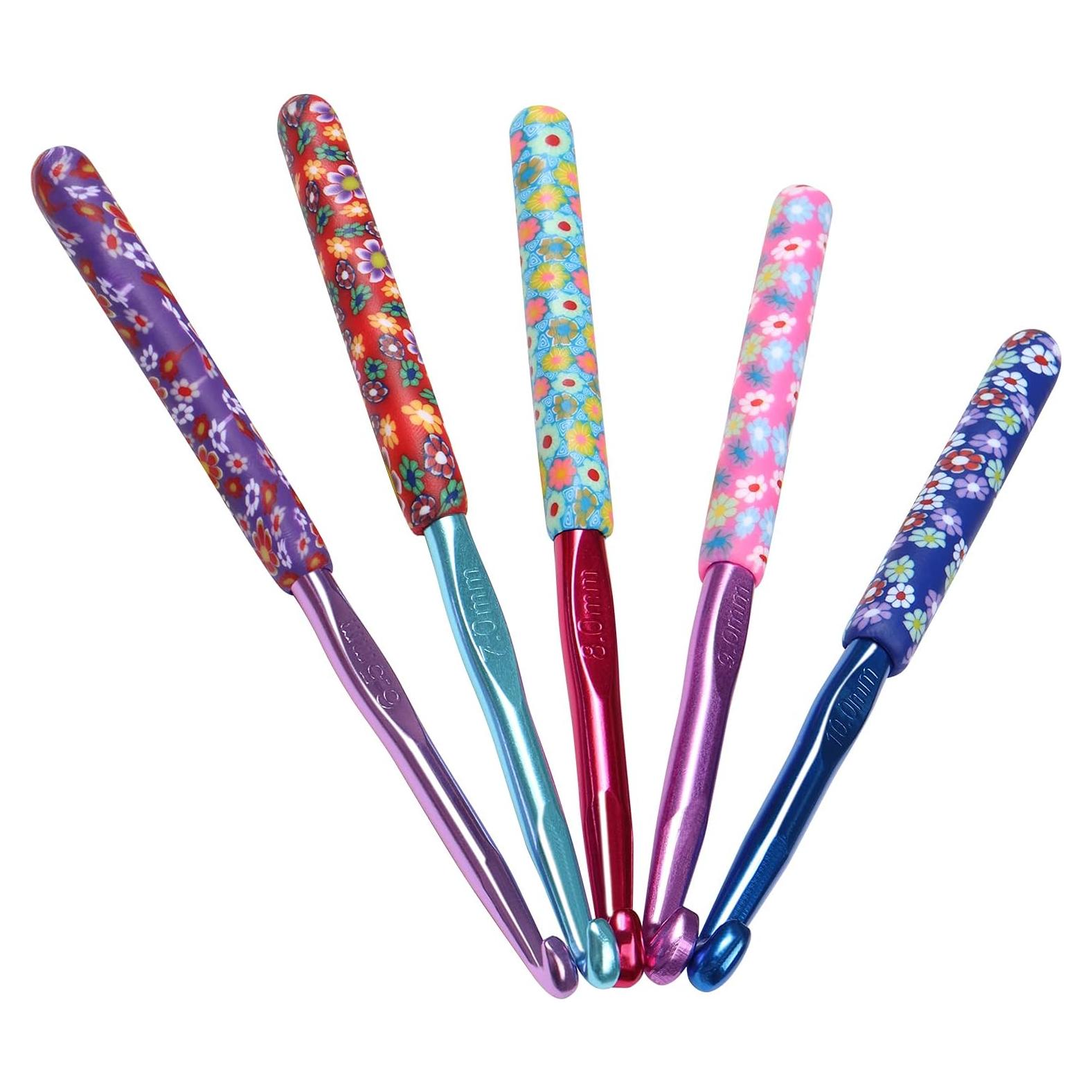 Ganchos de Crochet Coopay 6.5 a 10 mm con Agarre Ergonómico