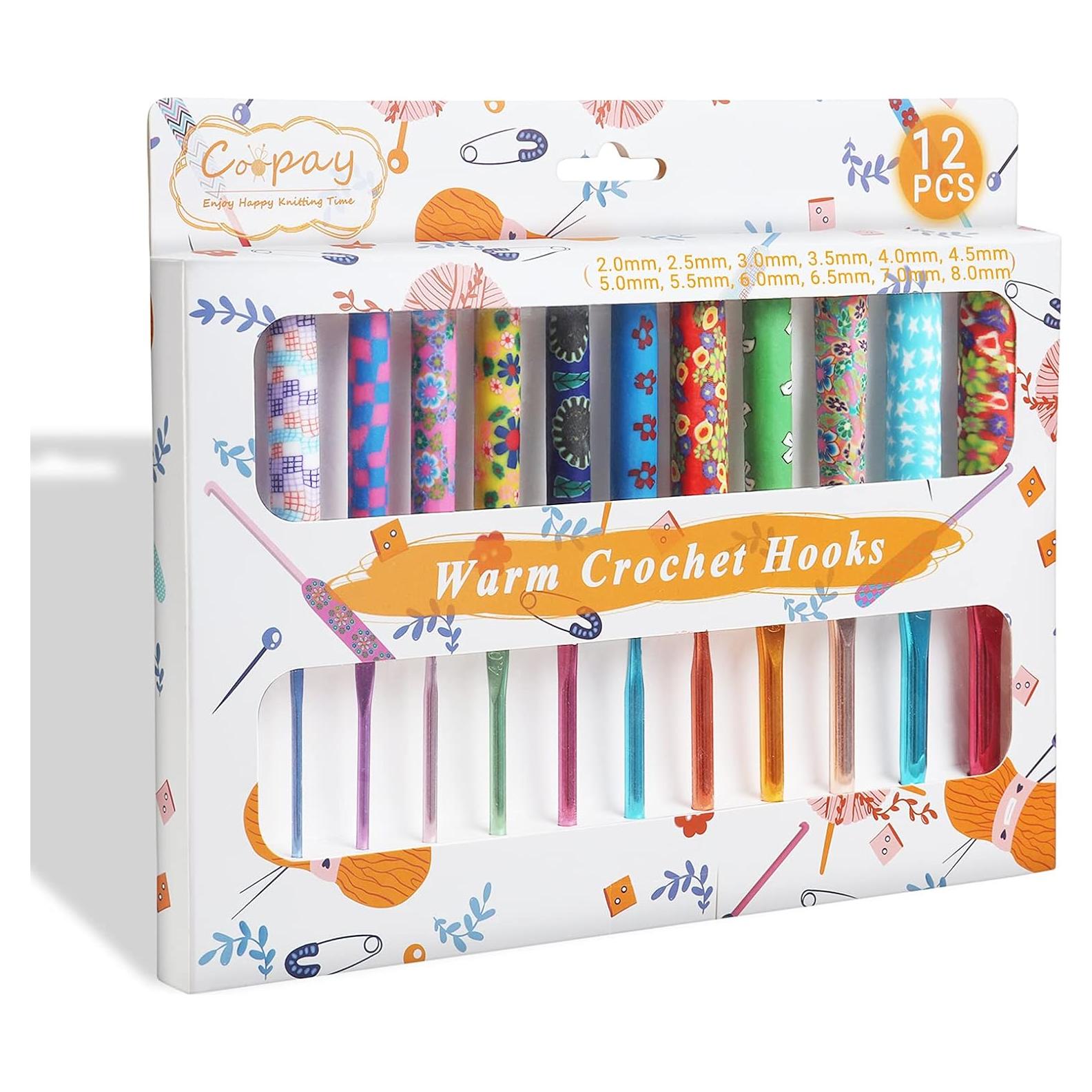 Juego de Ganchillos de Crochet Coopay 12PCS 2-8mm Ergonómicos