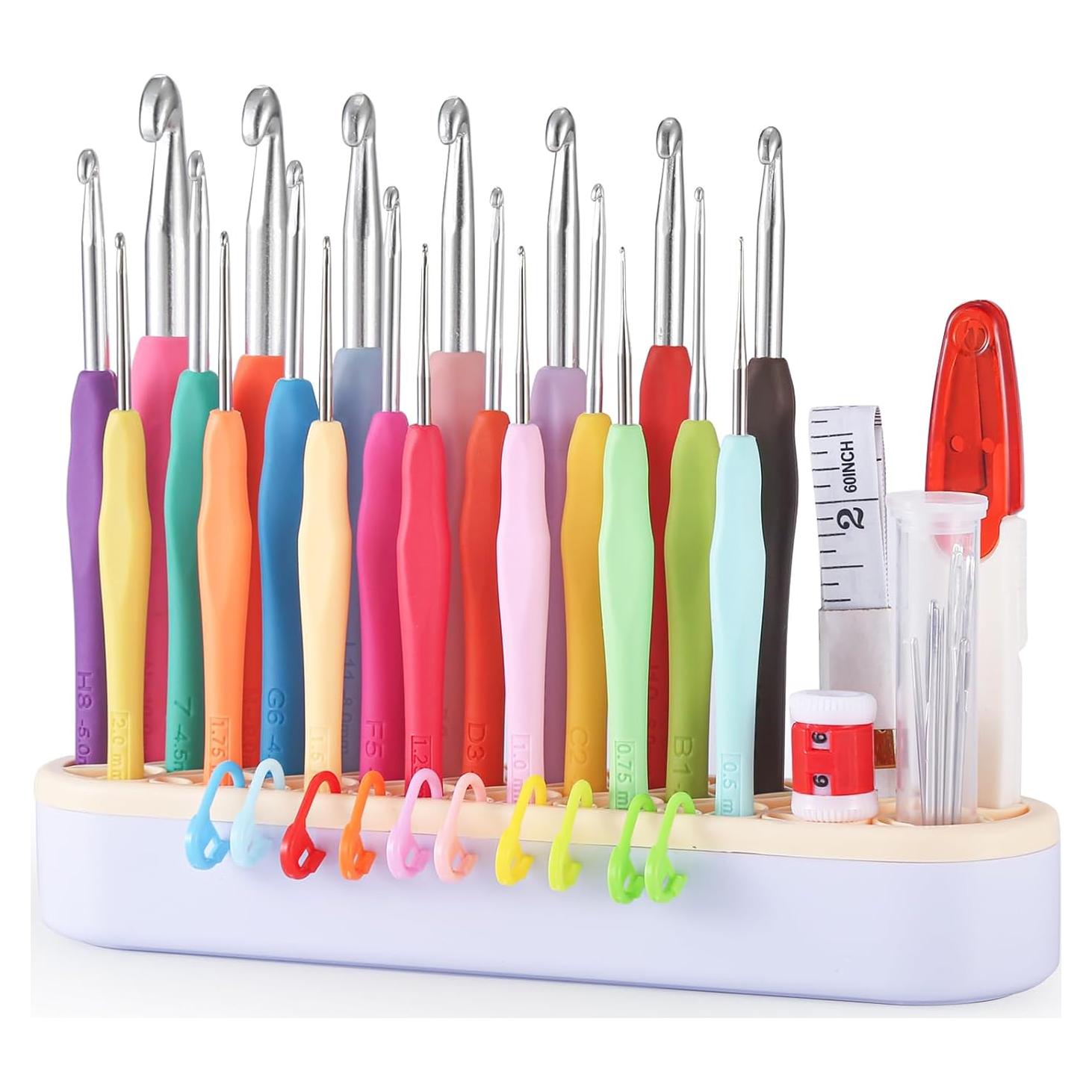 Juego de Ganchillos Ergonómicos YOJOB 21 Tamaños 0.5-10mm