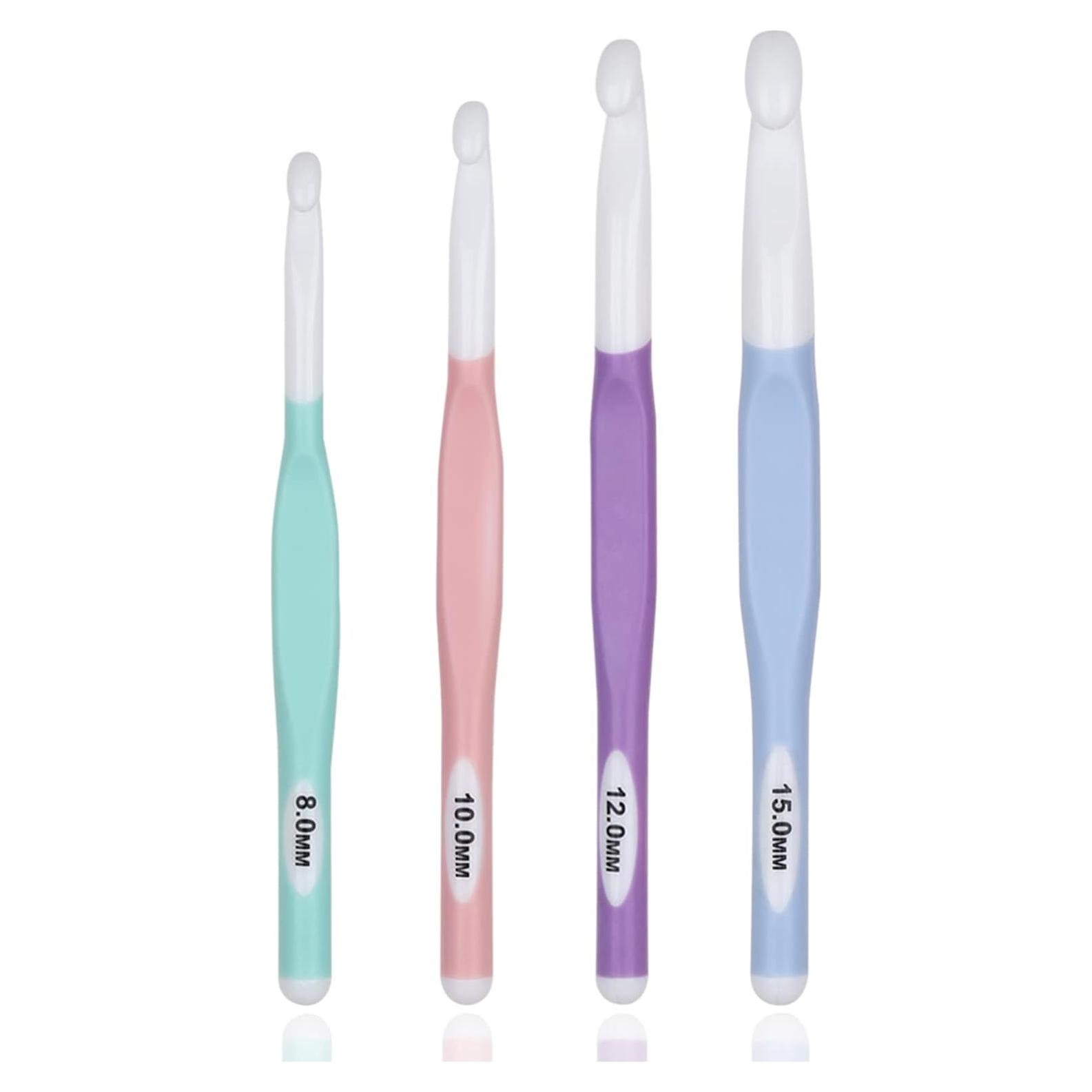 Juego de Ganchos de Crochet QLRFFLJOY 4 Piezas 8-15mm