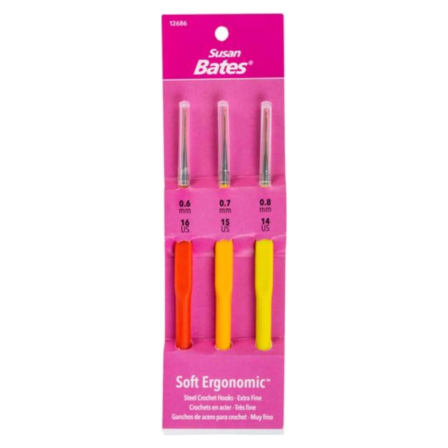 Conjunto de Ganchos de Crochet Susan Bates 3 Piezas 0.6-0.8mm
