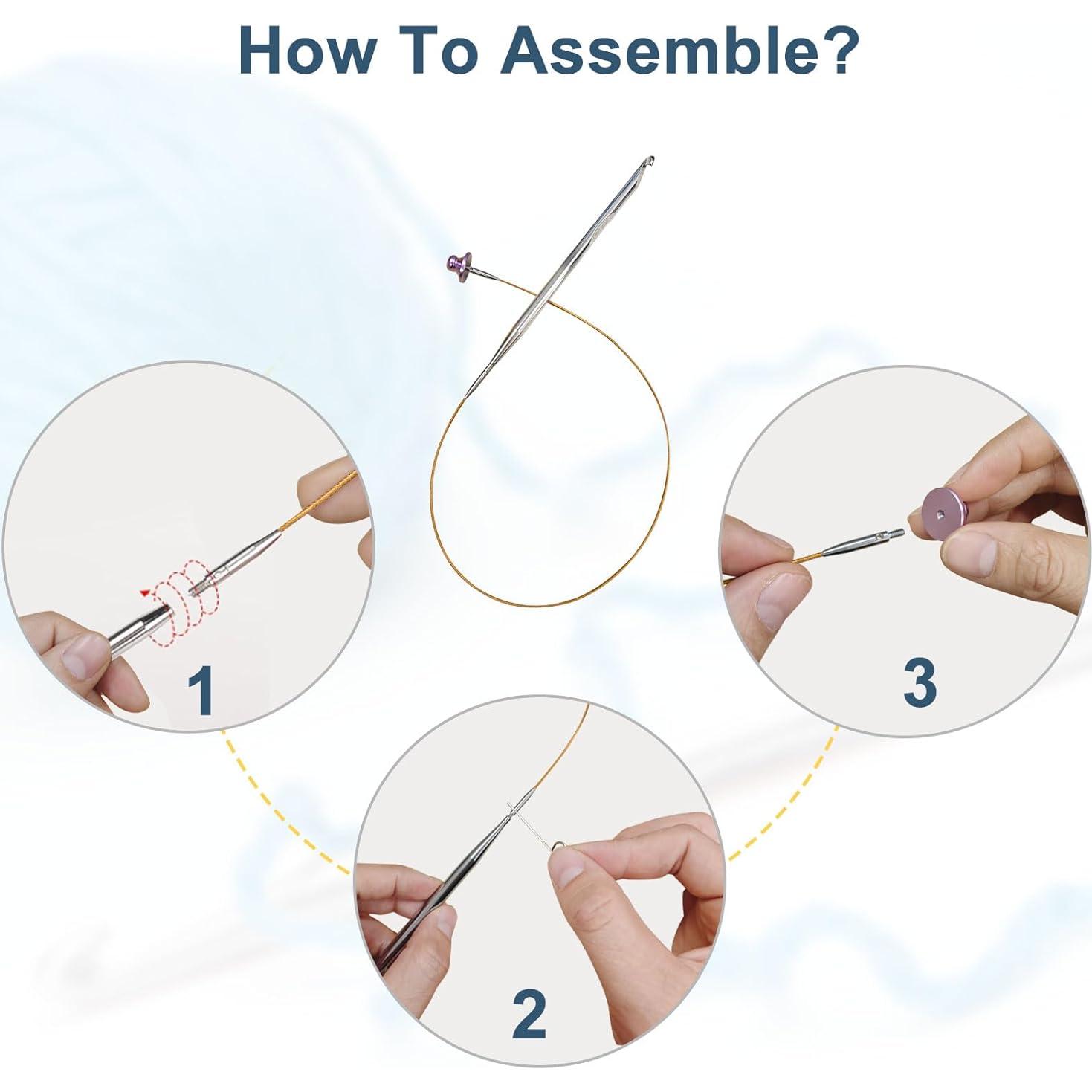 Juego de Ganchillos Tunecinos Intercambiables PLZZREE 26 Piezas