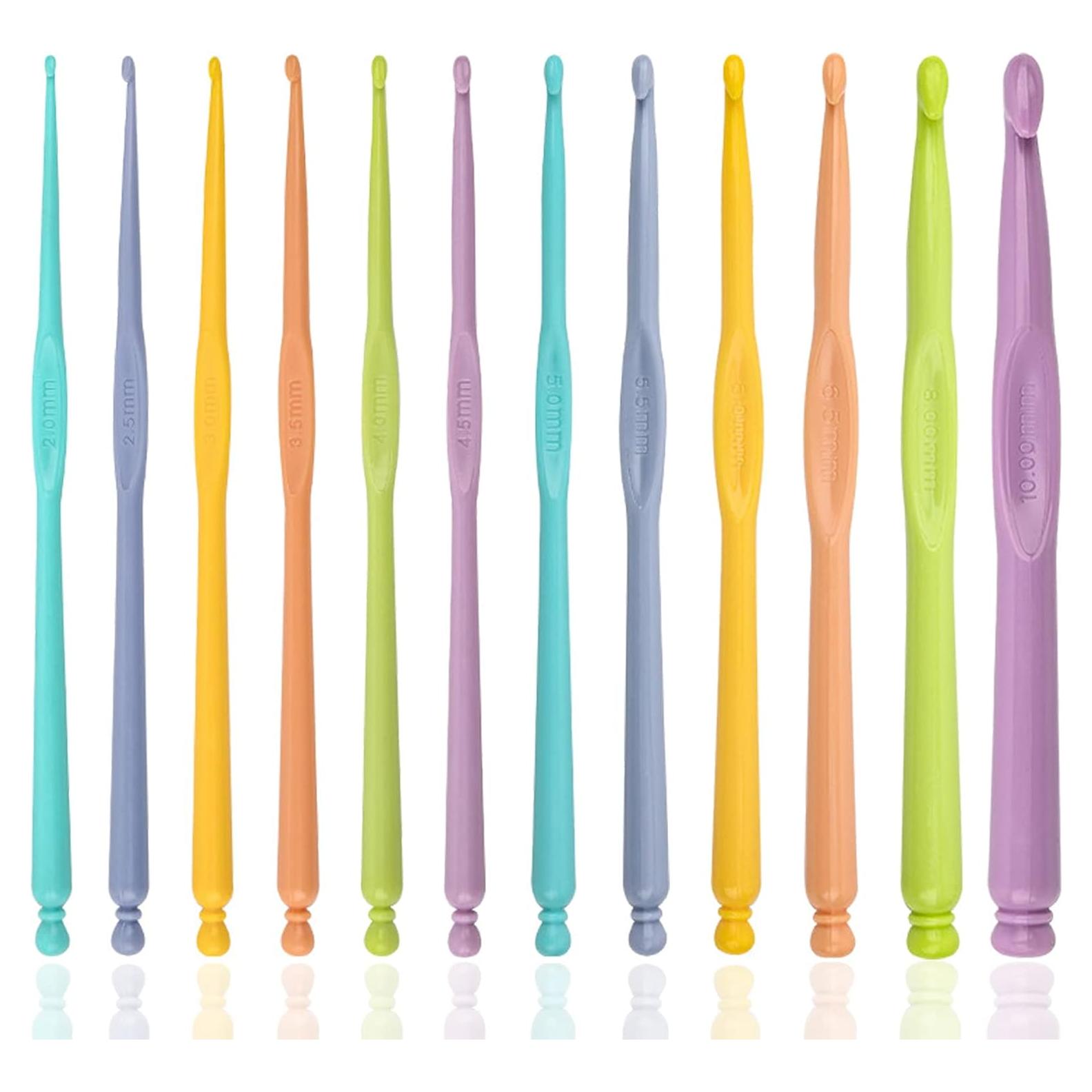 Juego de Ganchos de Crochet 12 pcs QLRFFLJOY 2.0mm a 10.0mm