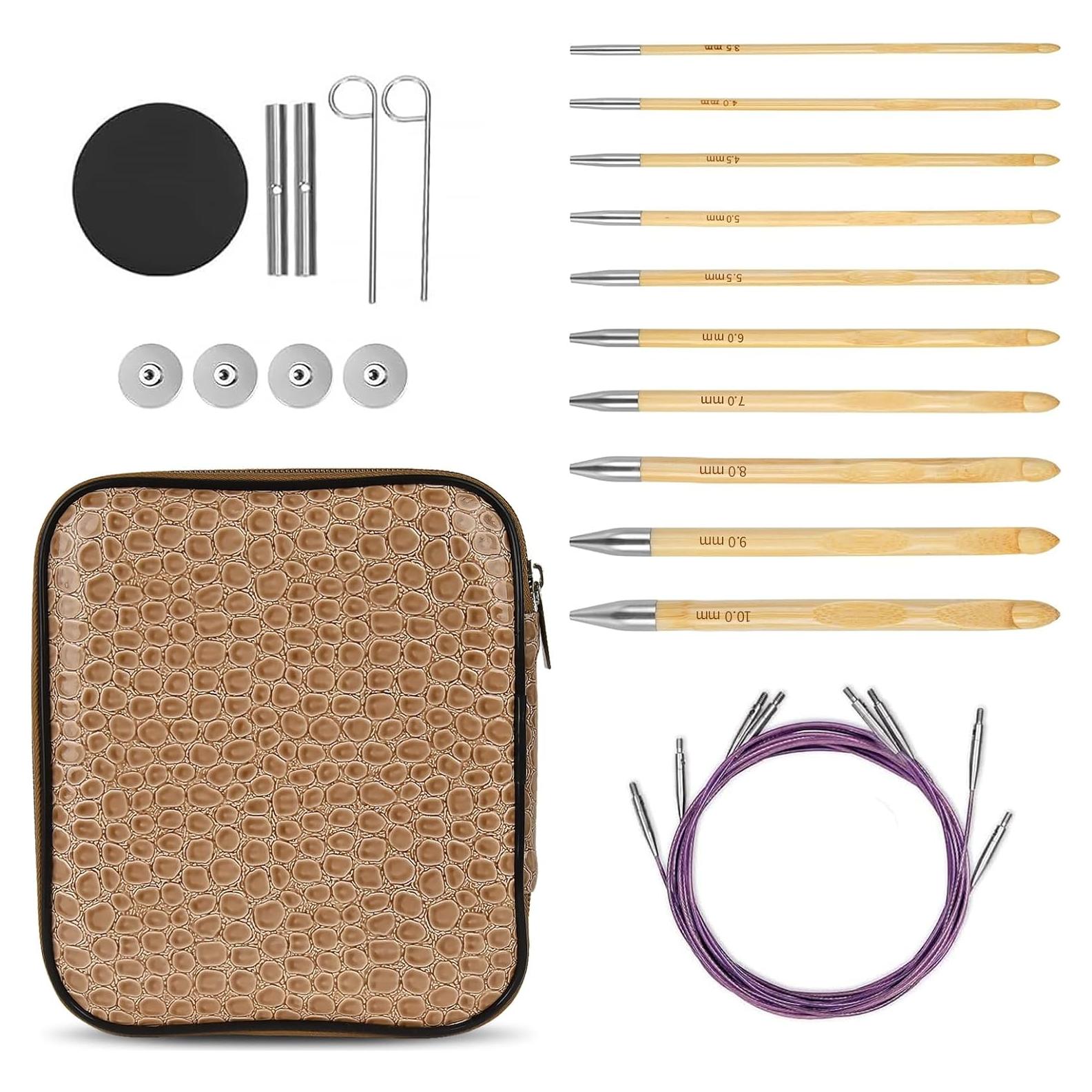 Juego de Ganchillos Tunecinos Demine - 10 Tamaños 3.5mm a 10mm