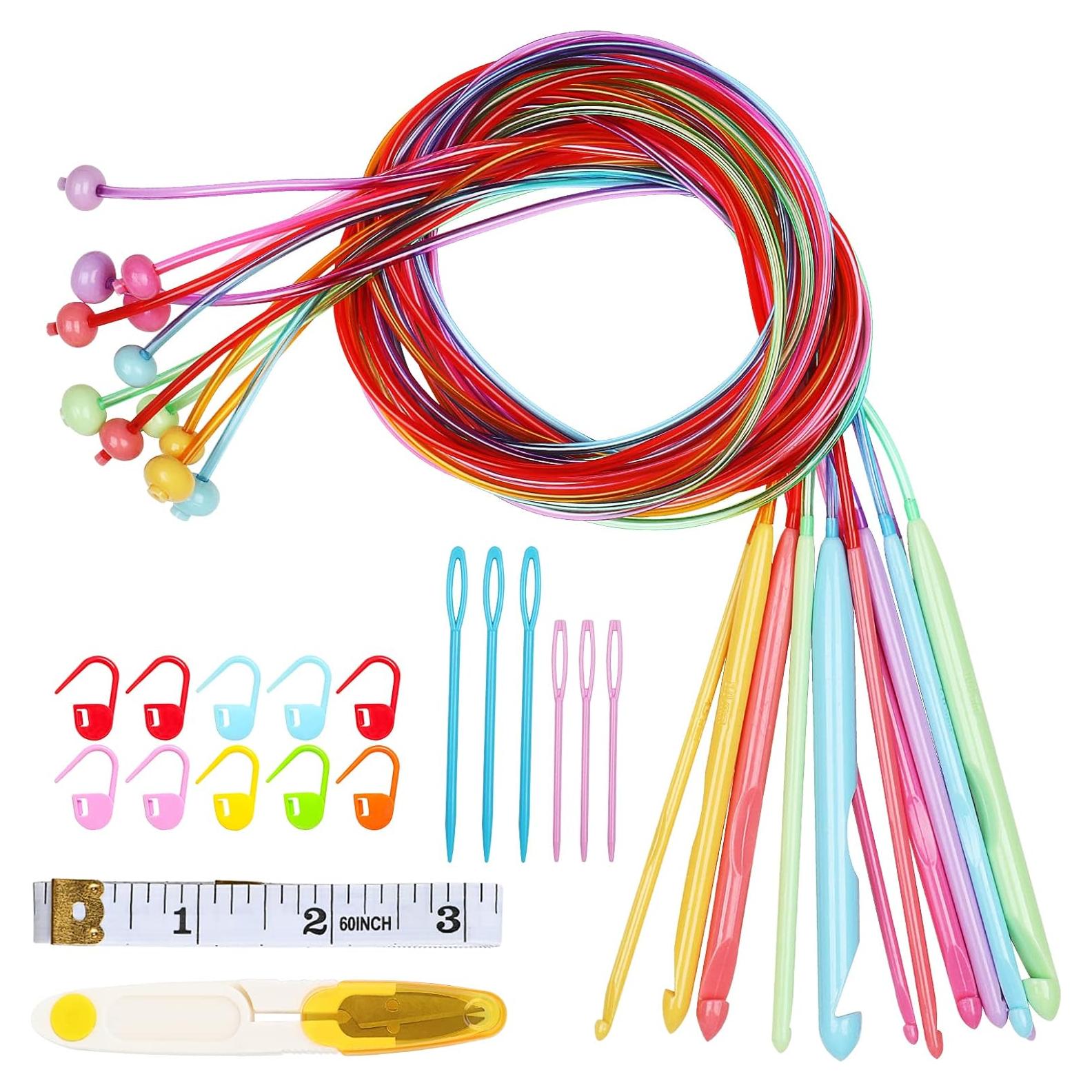 Juego de Agujas de Crochet Tunecino Aeelike 12 Piezas 3.5-12mm