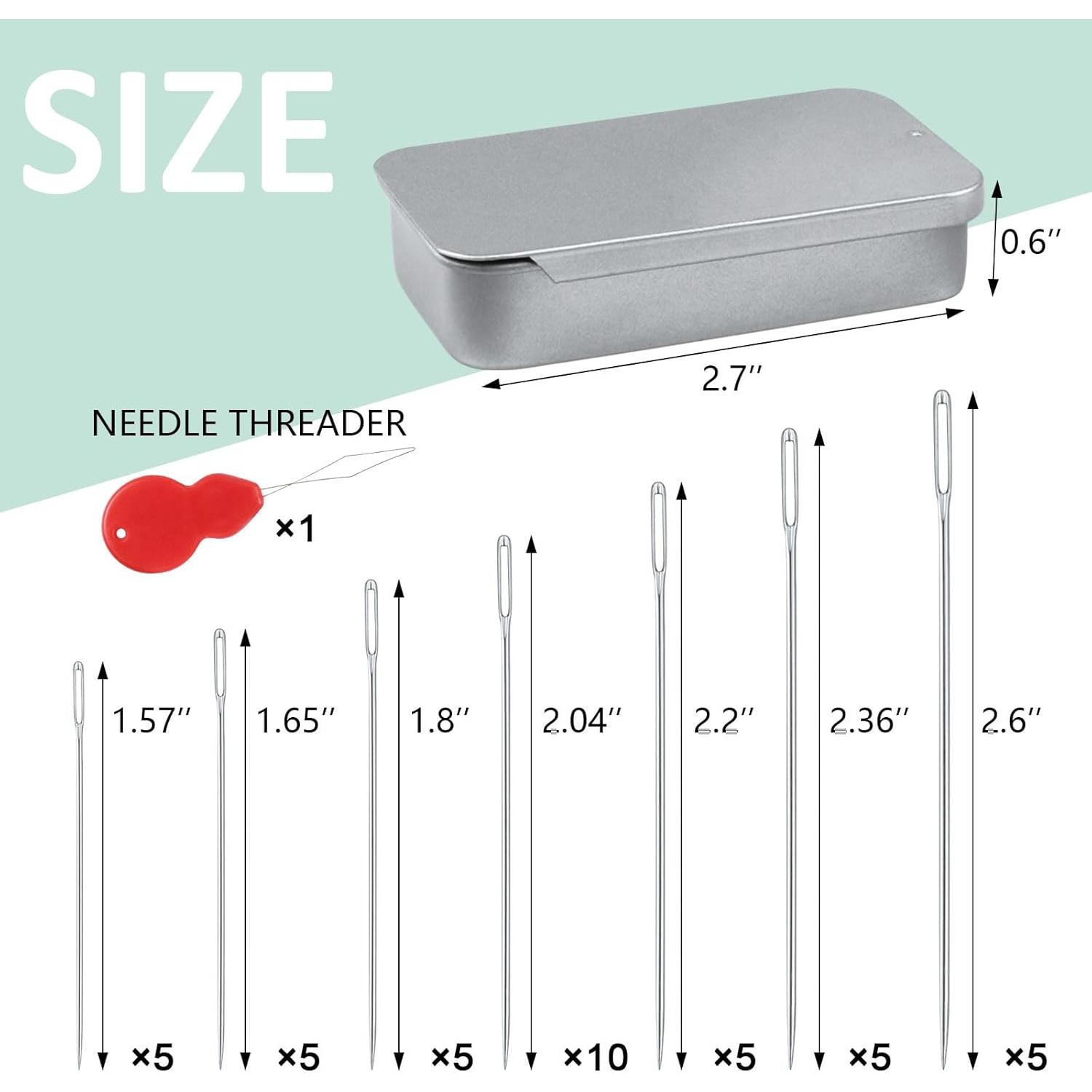 Juego de Agujas de Coser de Ojo Grande FIVEZERO 40 Pcs