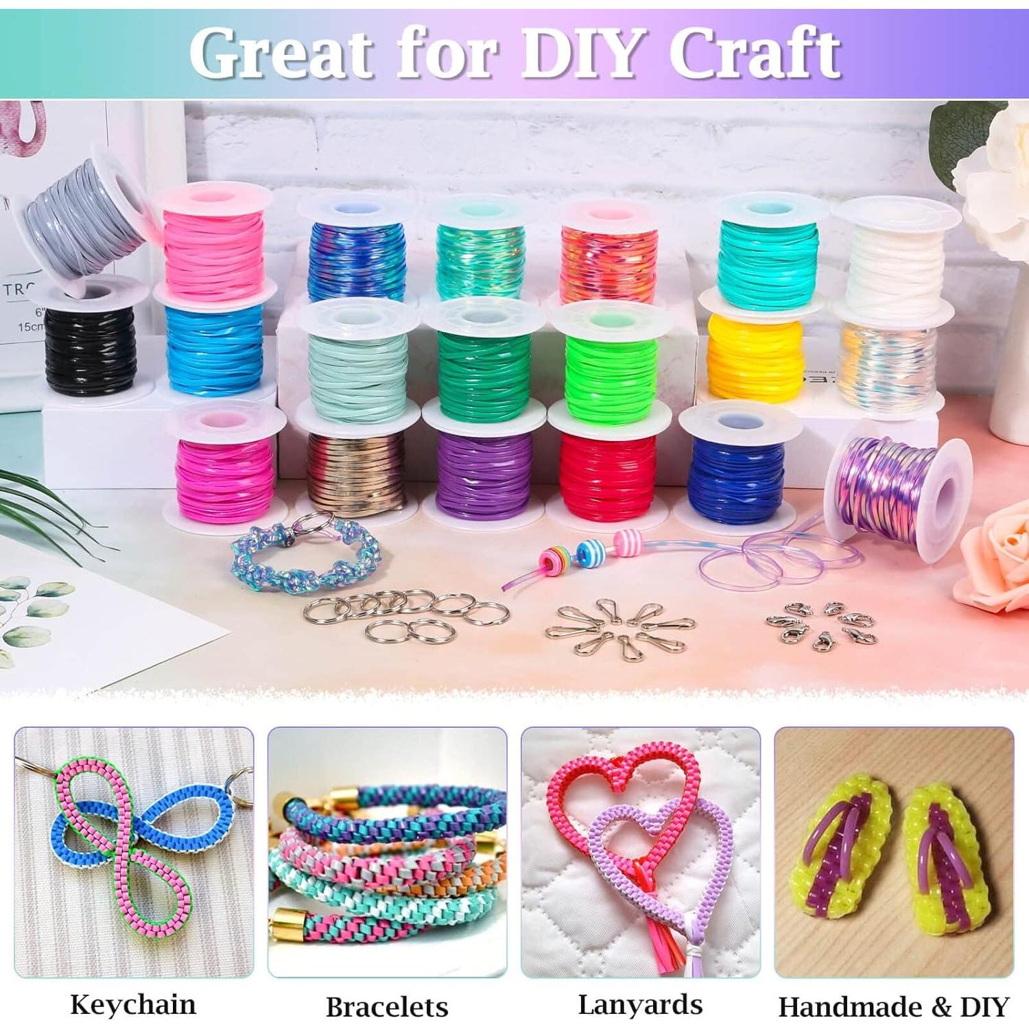 Kit de Cuerda de Lanyard Cridoz - 20 Rollos de Colores Brillantes