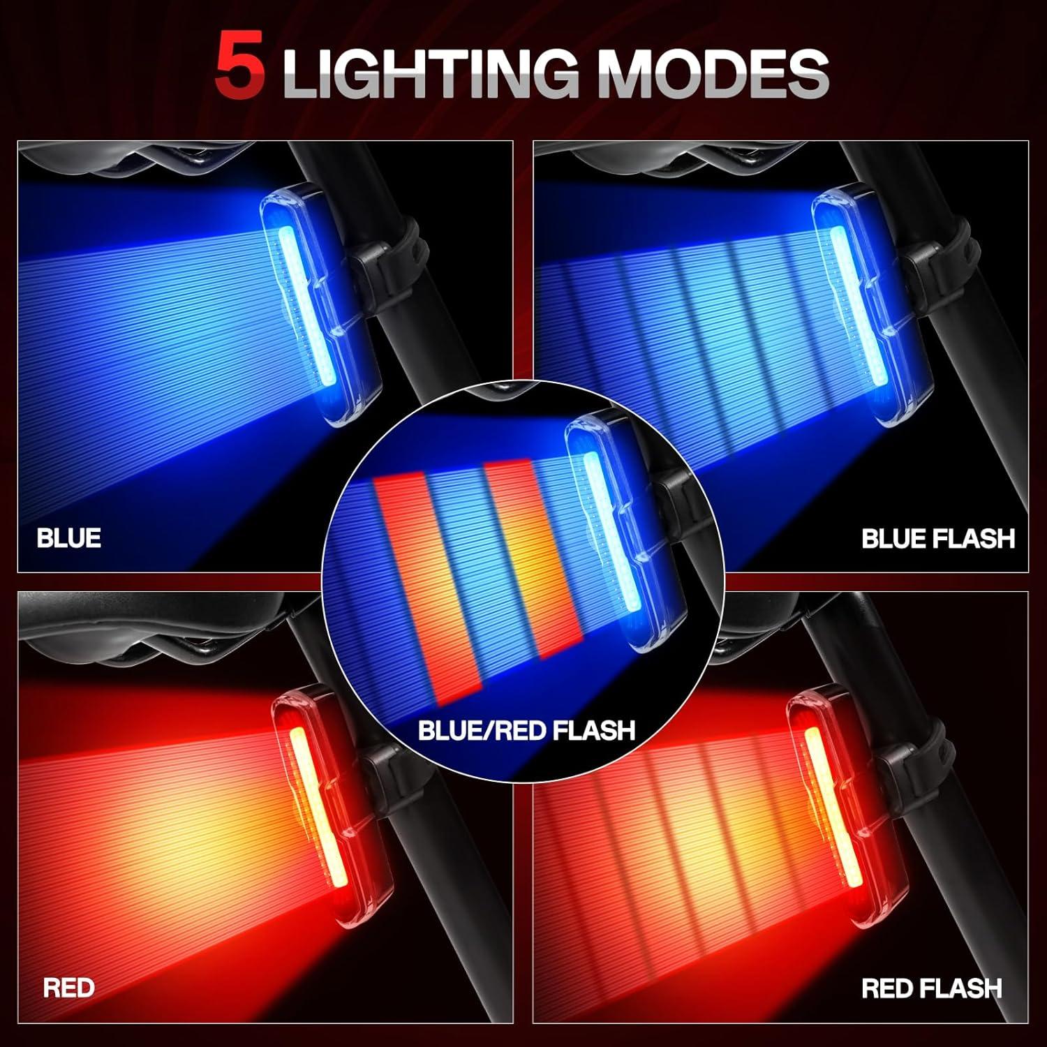 Luz Trasera de Bicicleta DON PEREGRINO B2 110 Lúmenes Rojo/Azul