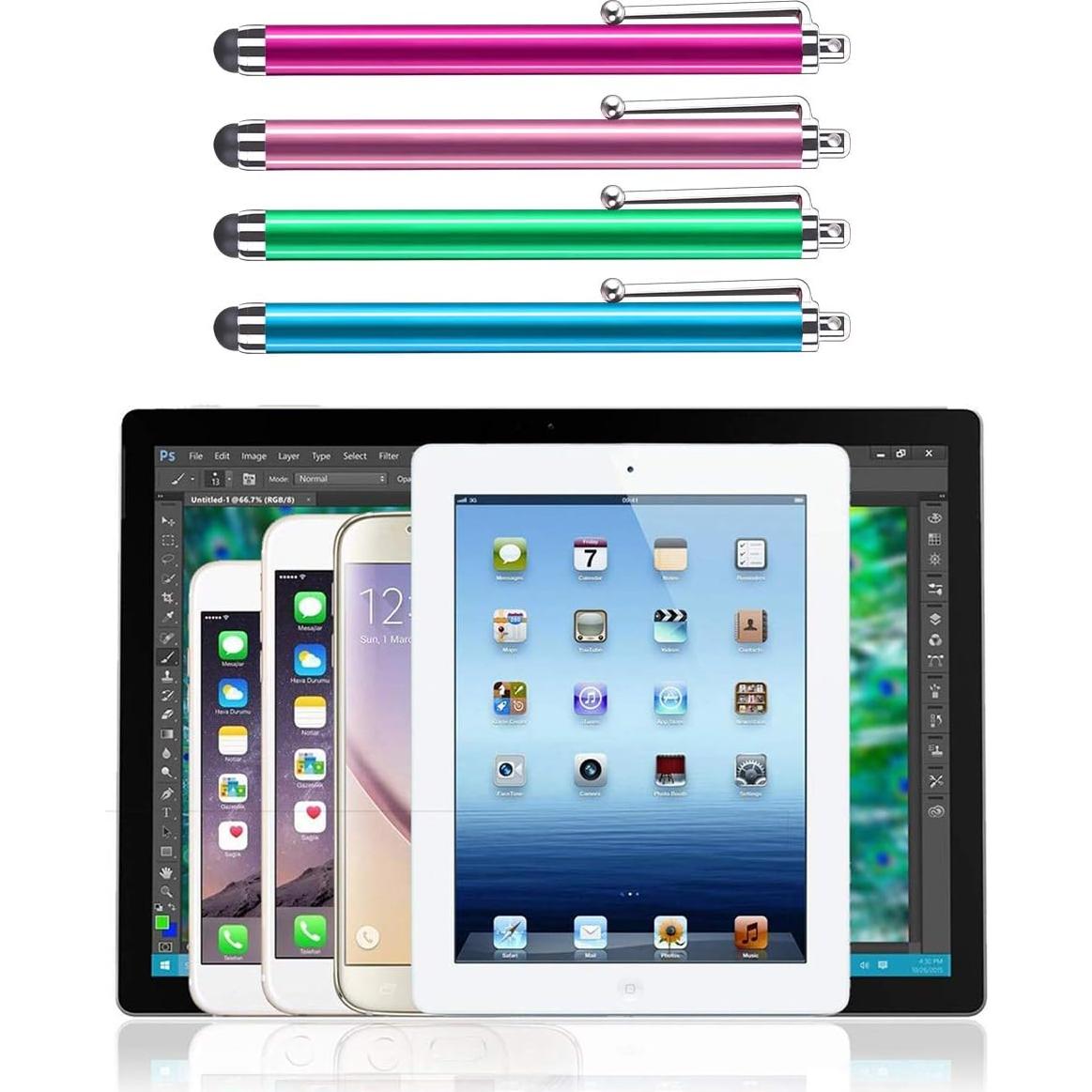 Bolígrafo Estilográfico Universal EVERMARKET para Pantalla Táctil - Paquete de 5 Colores