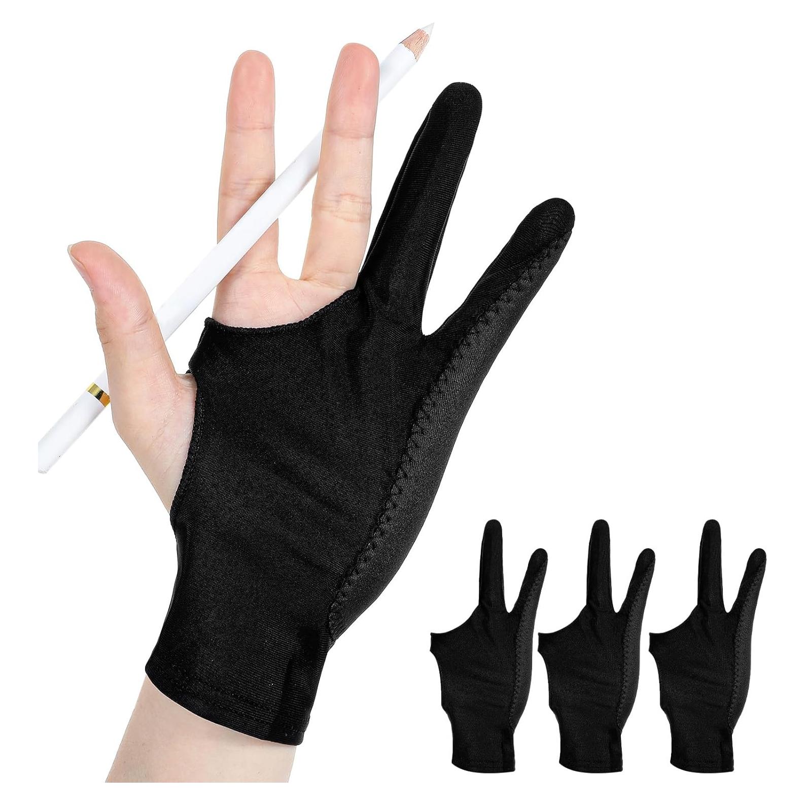 Guantes de Dibujo Digital Oruola - 4 Piezas, Negro, Unisex