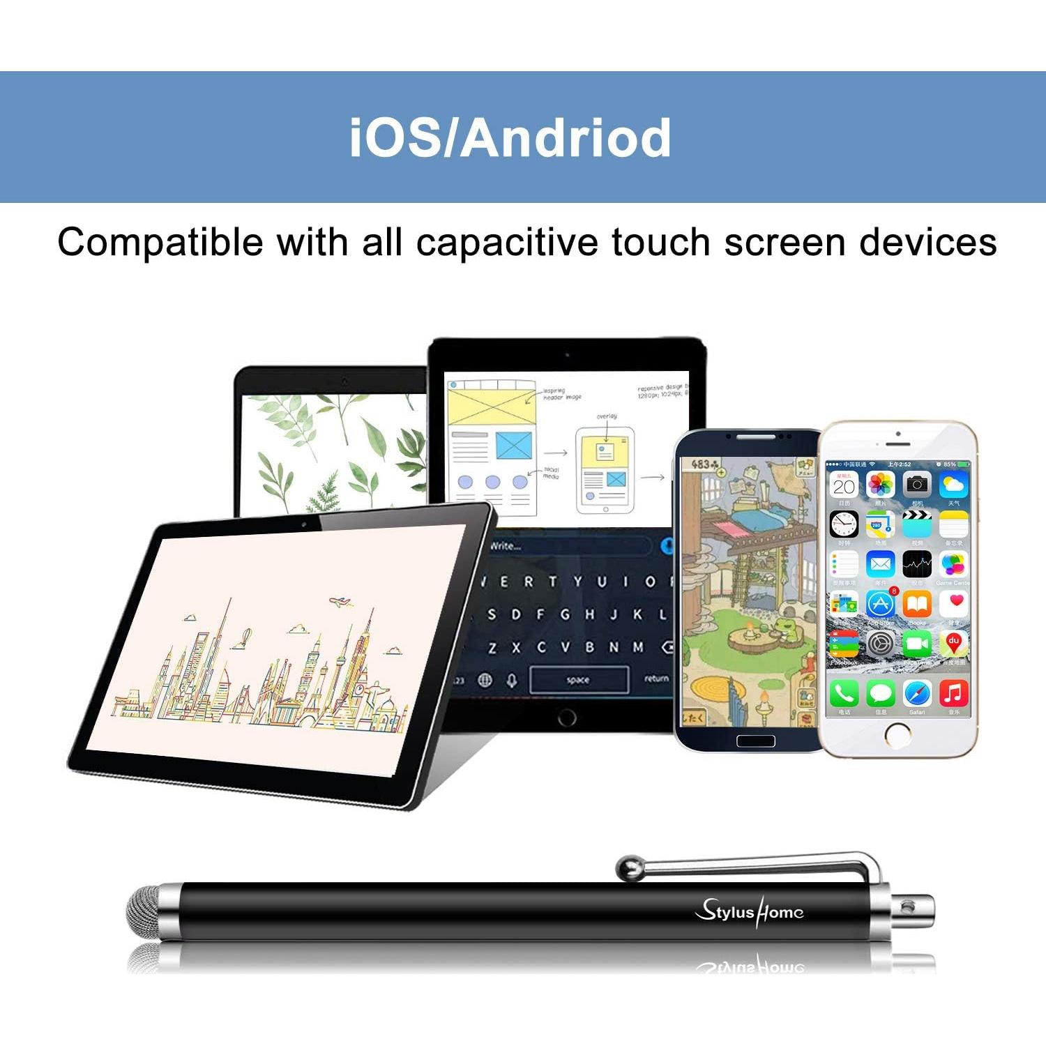 Paquete de 10 Bolígrafos Stylus de Fibra para Pantallas Táctiles