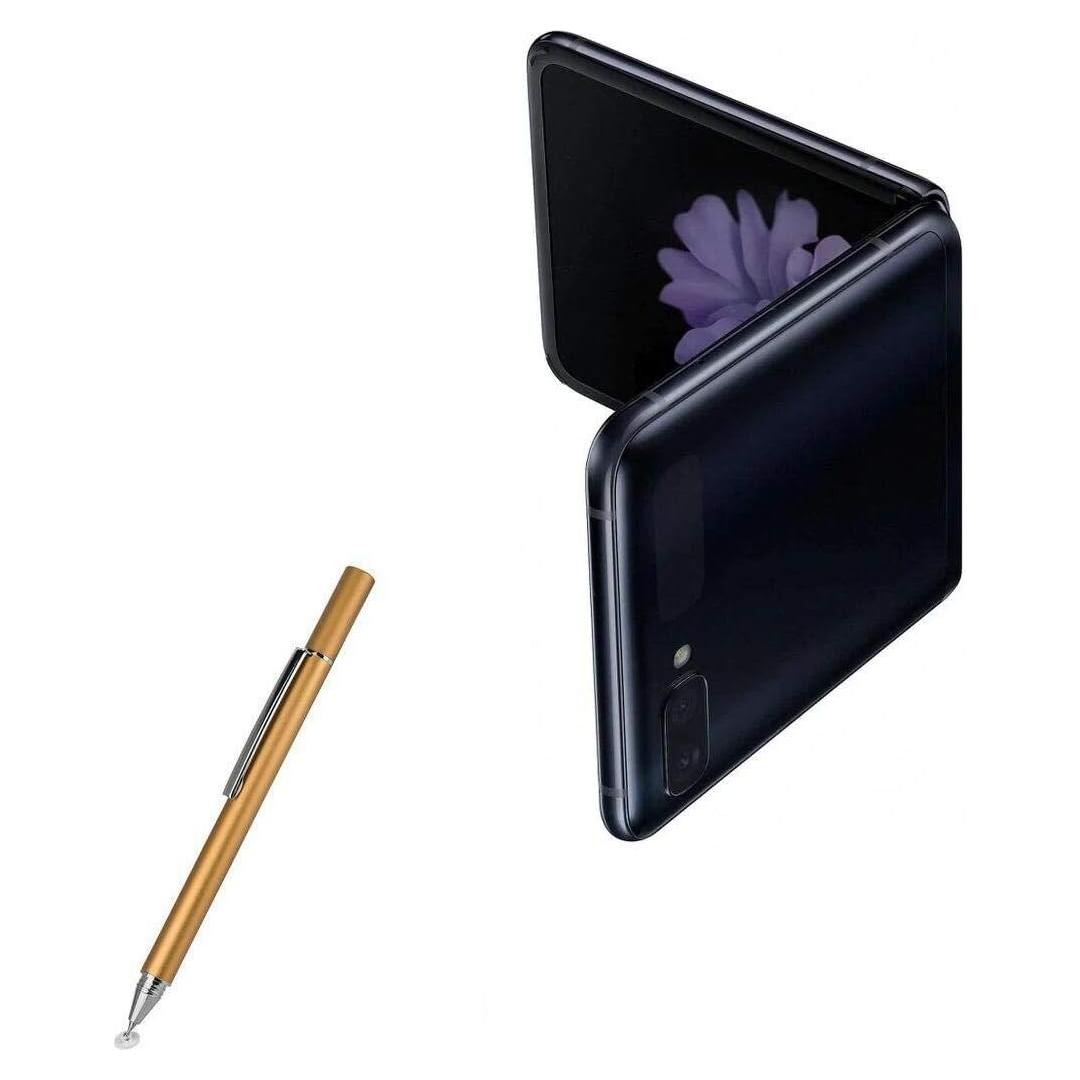 Bolígrafo Stylus BoxWave FineTouch para Samsung Galaxy Z Flip - Oro Champán
