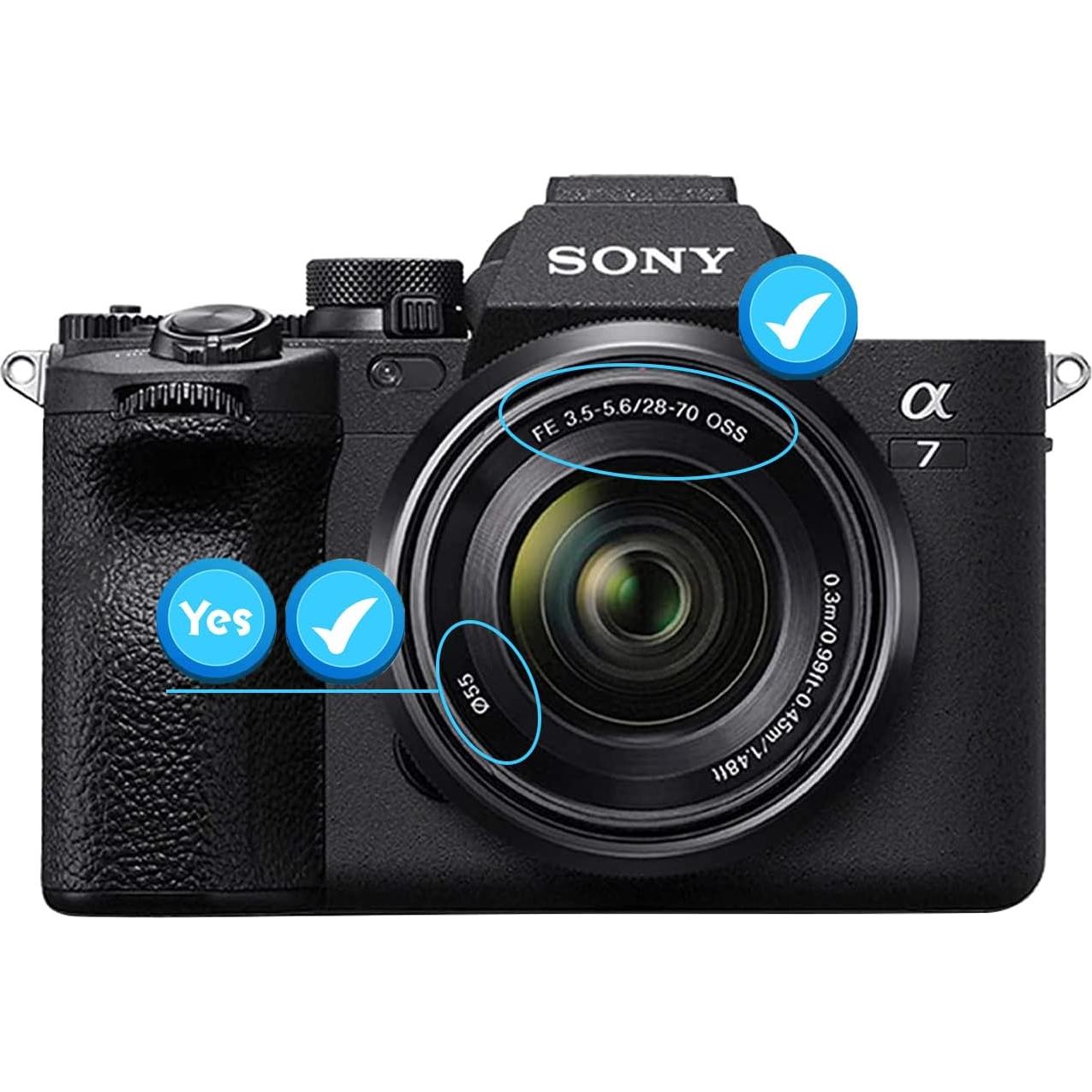 Cubierta de lente 55 mm Huipuxiang para Sony 28-70 mm y más