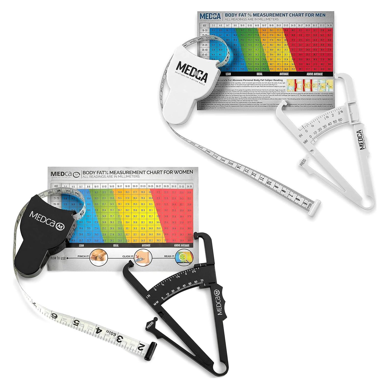 Calibrador de Grasa Corporal y Cinta Métrica Medca - Pack 2