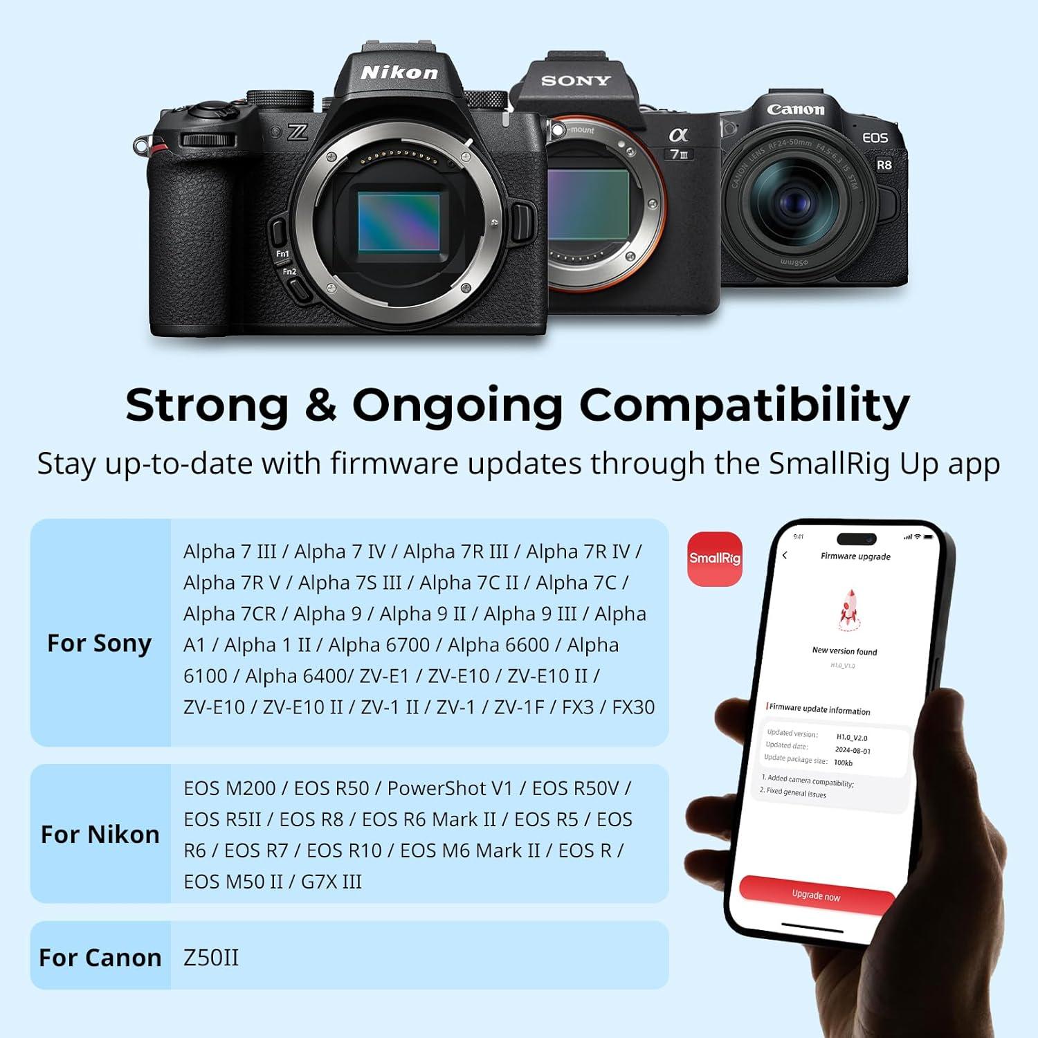 Control Remoto Inalámbrico SMALLRIG 5207 para Cámaras Sony Canon Nikon