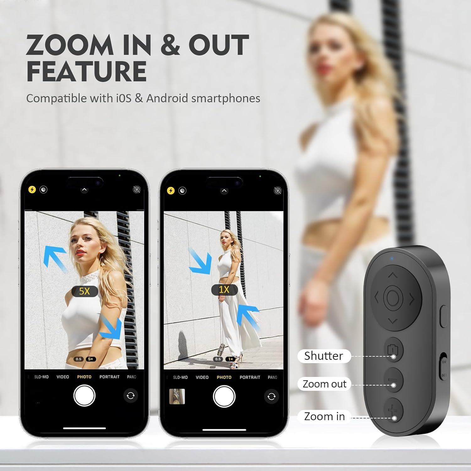 Control Remoto Inalámbrico para Cámara Zoom y Cambio de Cámara - Negro