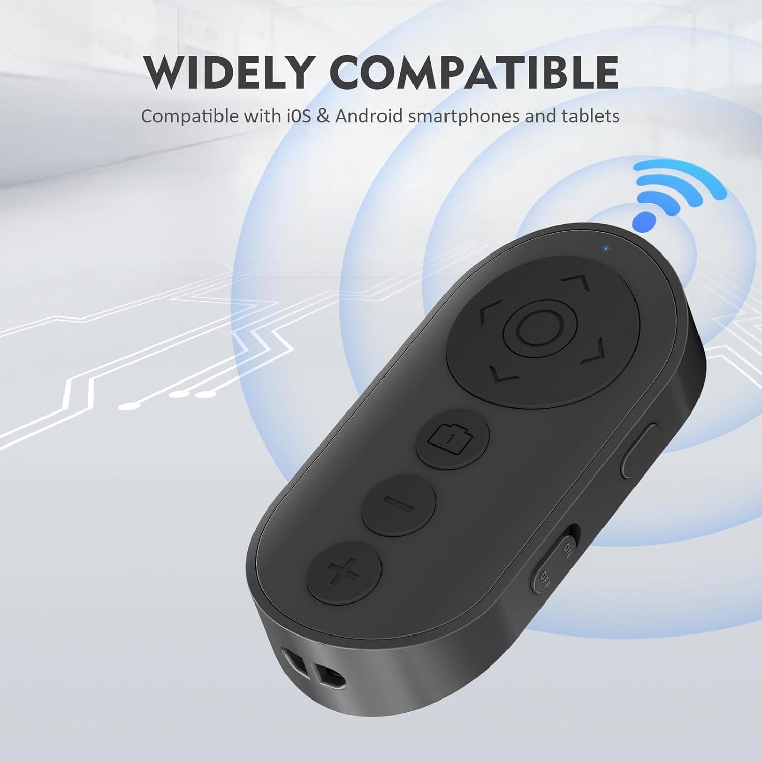 Control Remoto Inalámbrico para Cámara Zoom y Cambio de Cámara - Negro