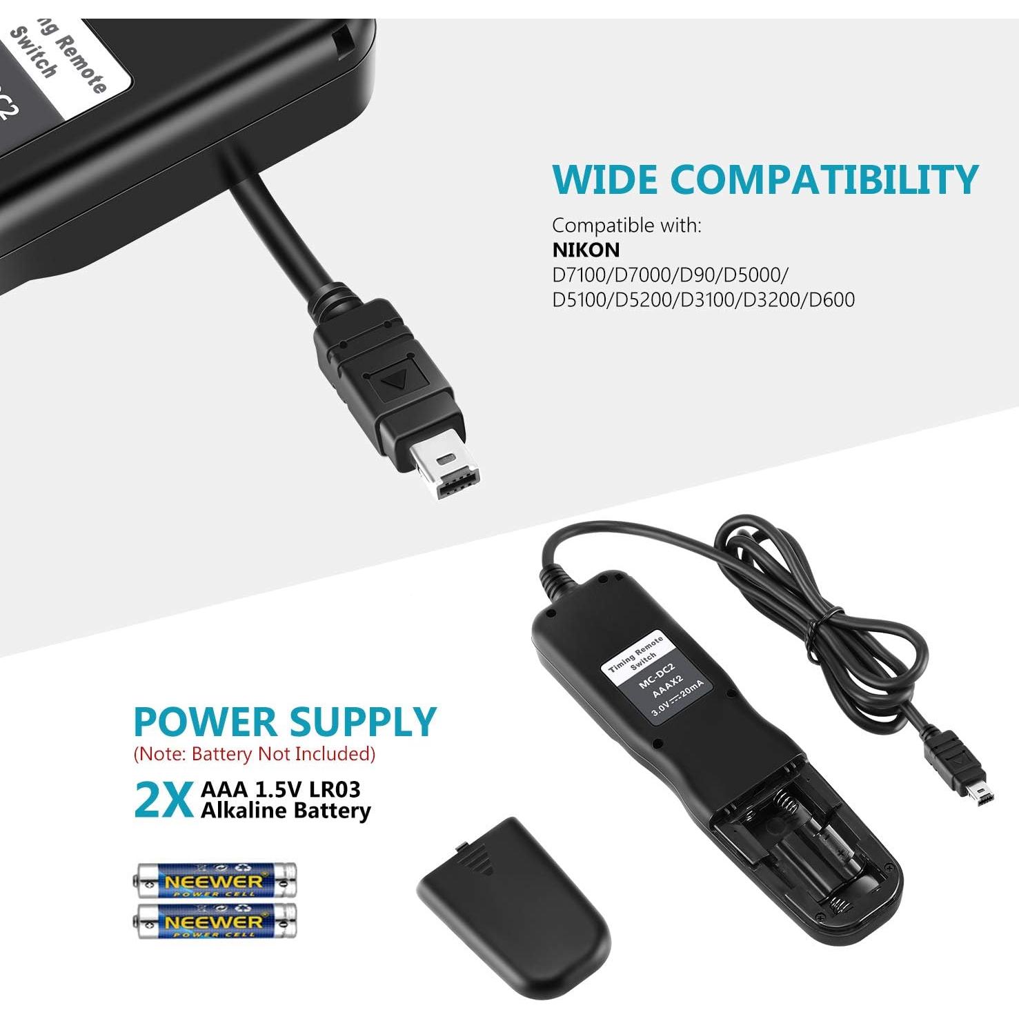 Disparador Remoto Digital Neewer para Nikon DSLR con Temporizador