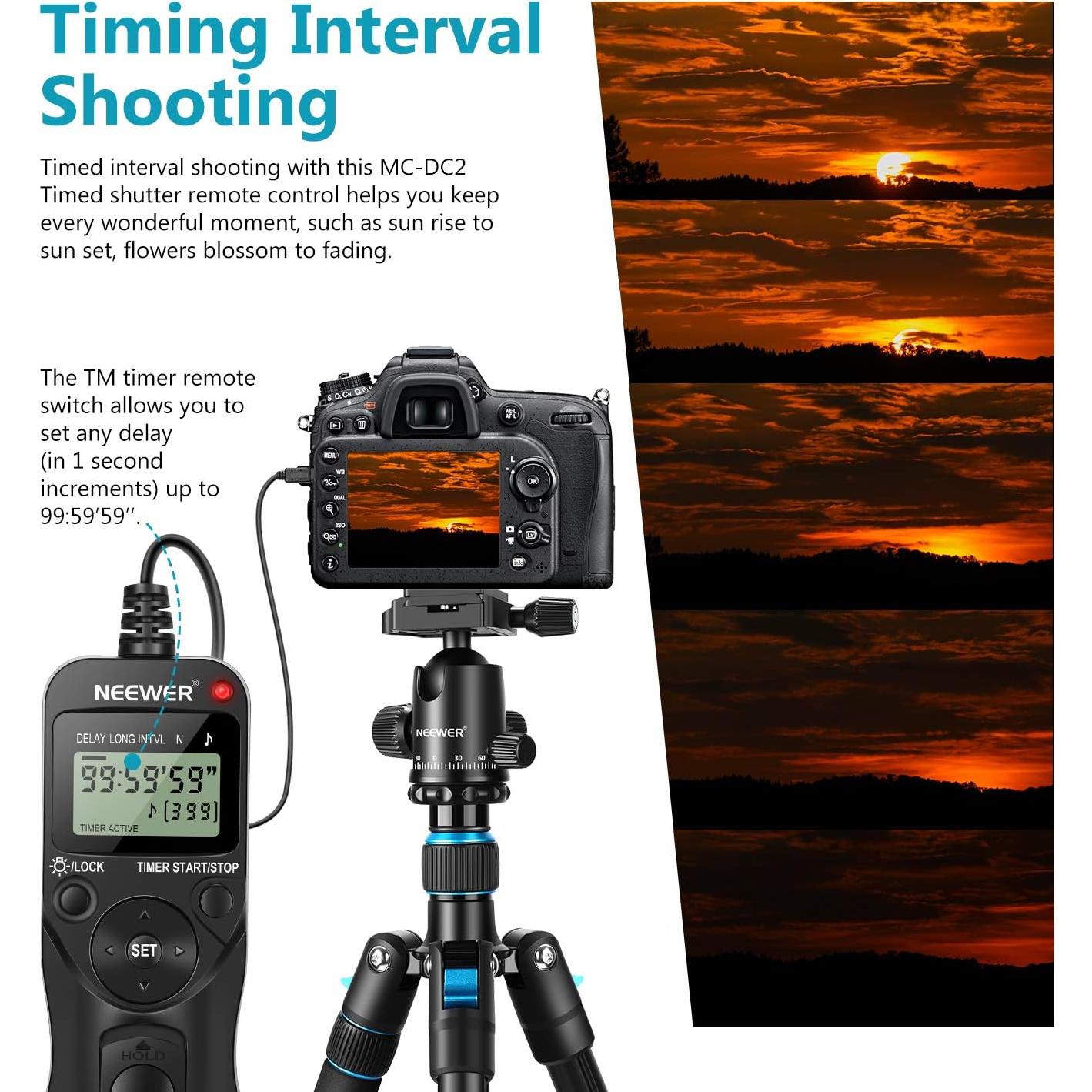 Disparador Remoto Digital Neewer para Nikon DSLR con Temporizador