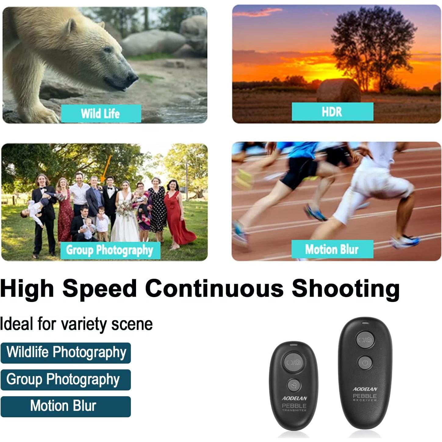 Disparador Remoto Inalámbrico AODELAN para Cámara Nikon