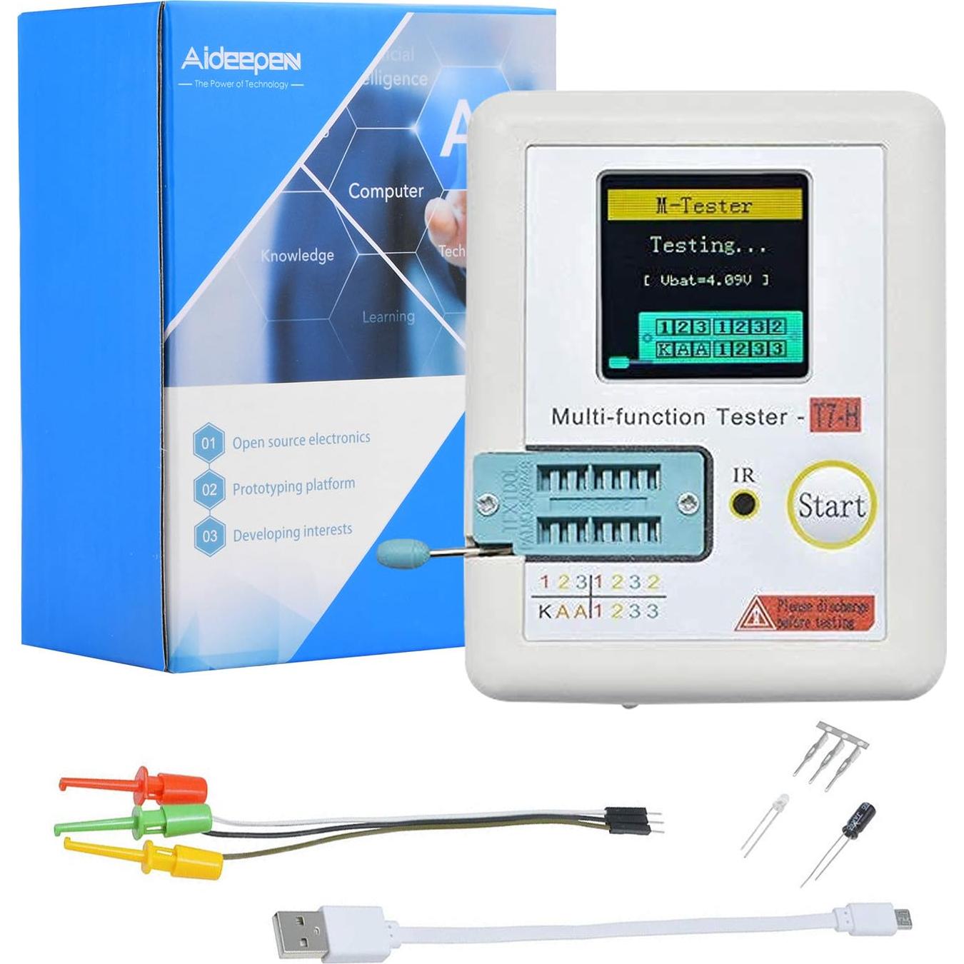 Probador de Transistores LCR Aideepen TC-T7-H Pantalla LCD