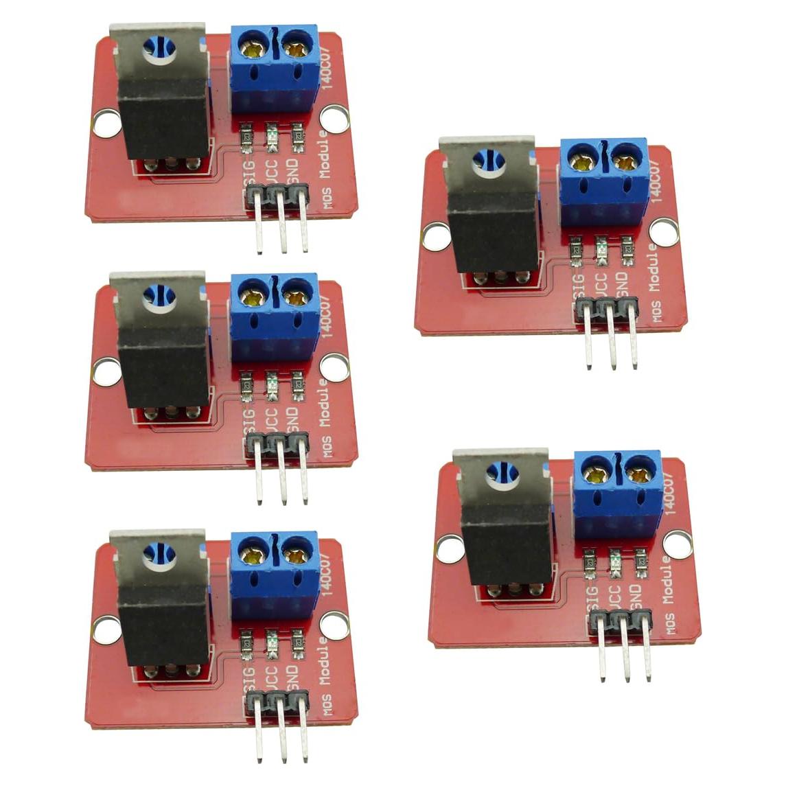 5 Módulos Controlador MOSFET IRF520 0-24V 5A PWM Ferwooh