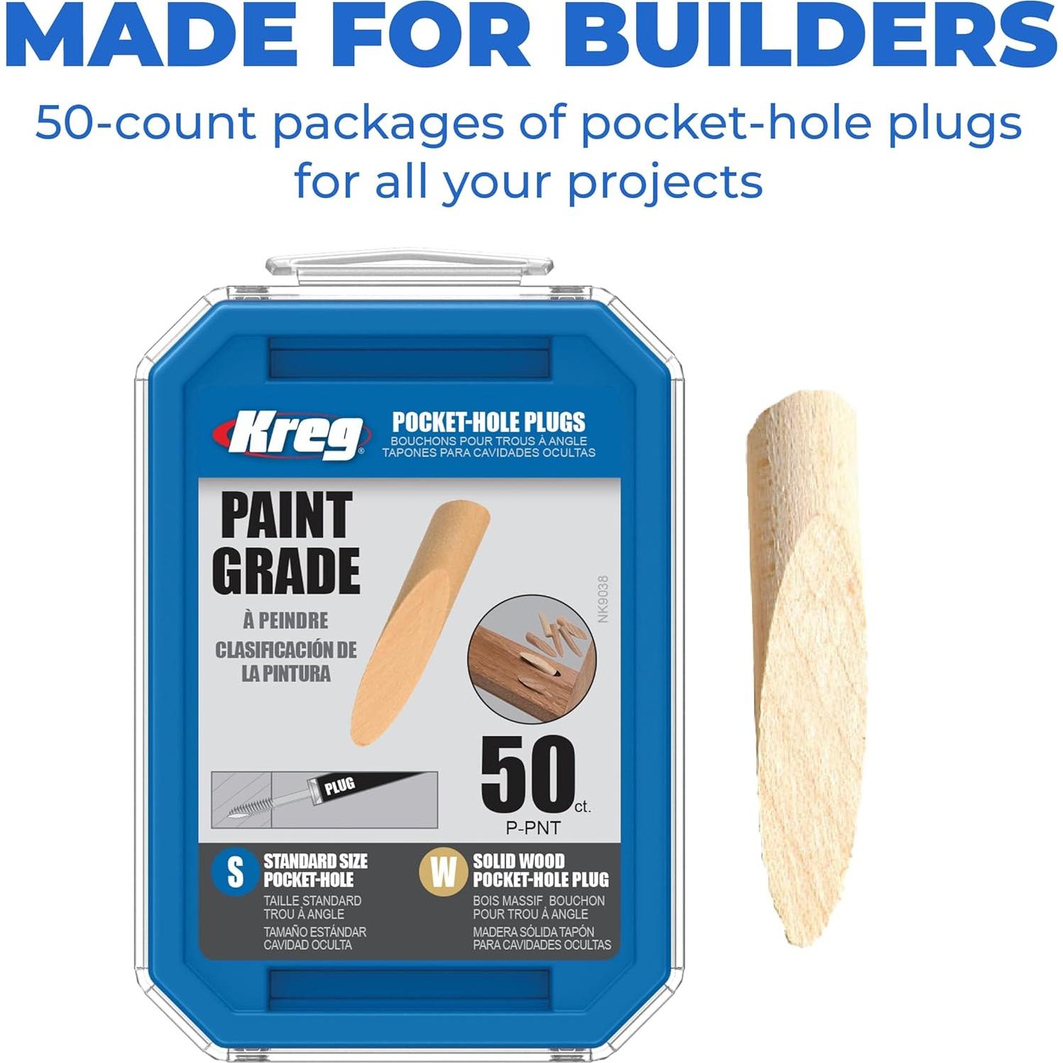 Tapones de Agujero de Bolsillo Kreg P-PNT - 50 Unidades