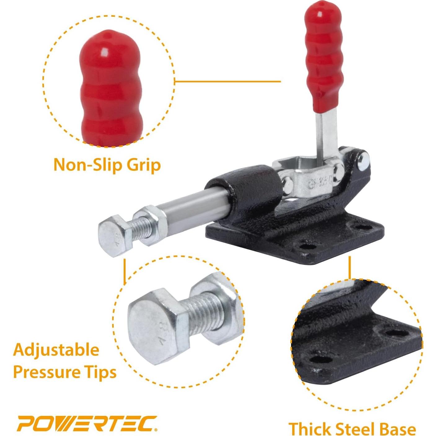 Abrazaderas de Palanca POWERTEC 4PK 305CM 227kg Hierro Dúctil