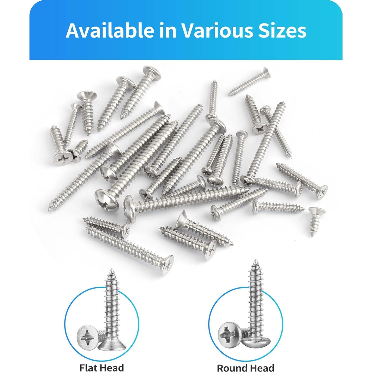560 Tornillos Autoperforantes de Acero Inoxidable DIVANC M3-M6