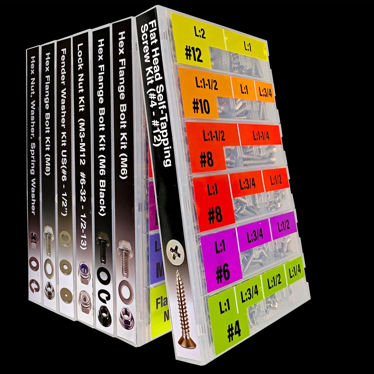 Kit de Tornillos Autorroscantes EEEEE 528pcs Acero Inoxidable