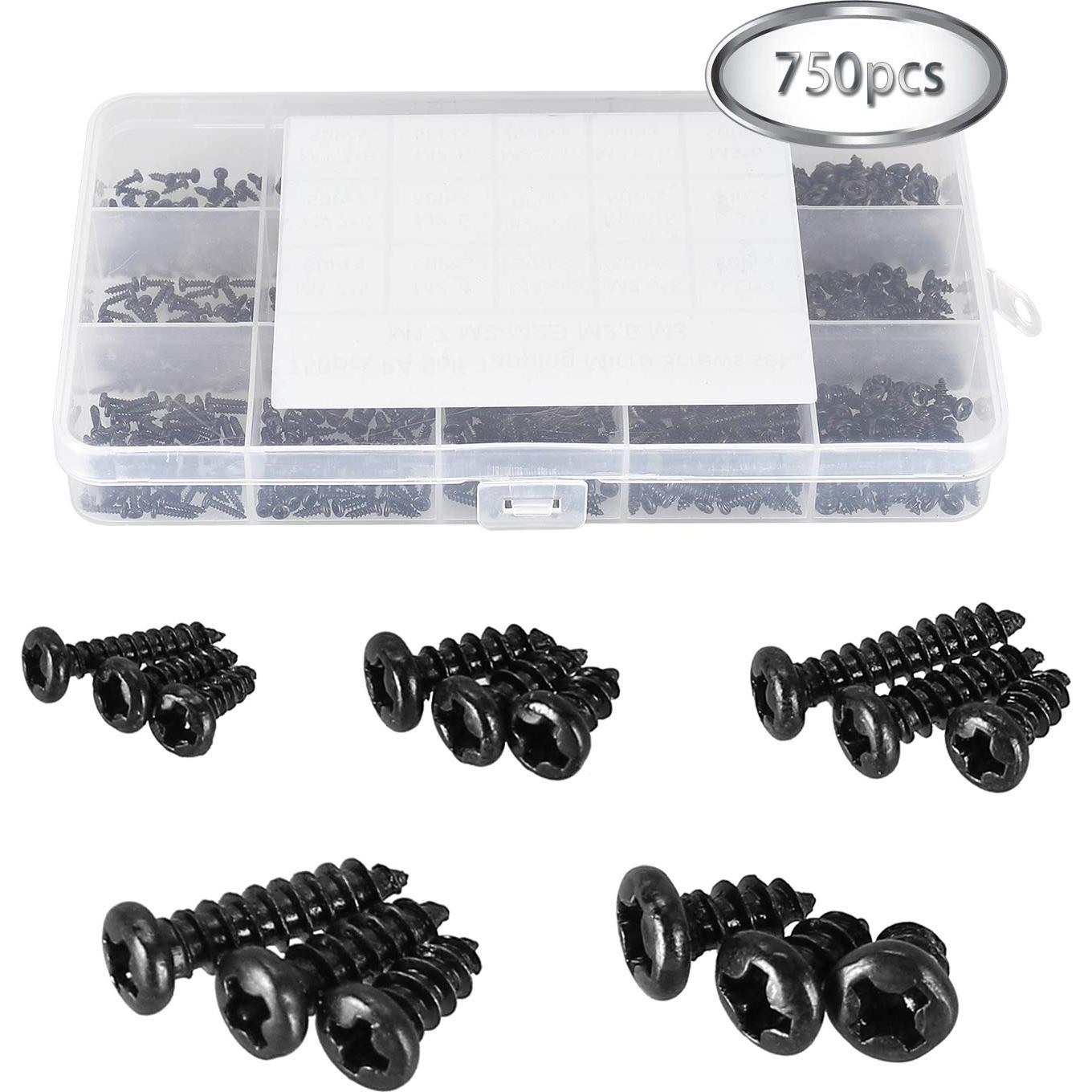 Juego de 750 Tornillos Autoperforantes M1.7-M3 HanTof