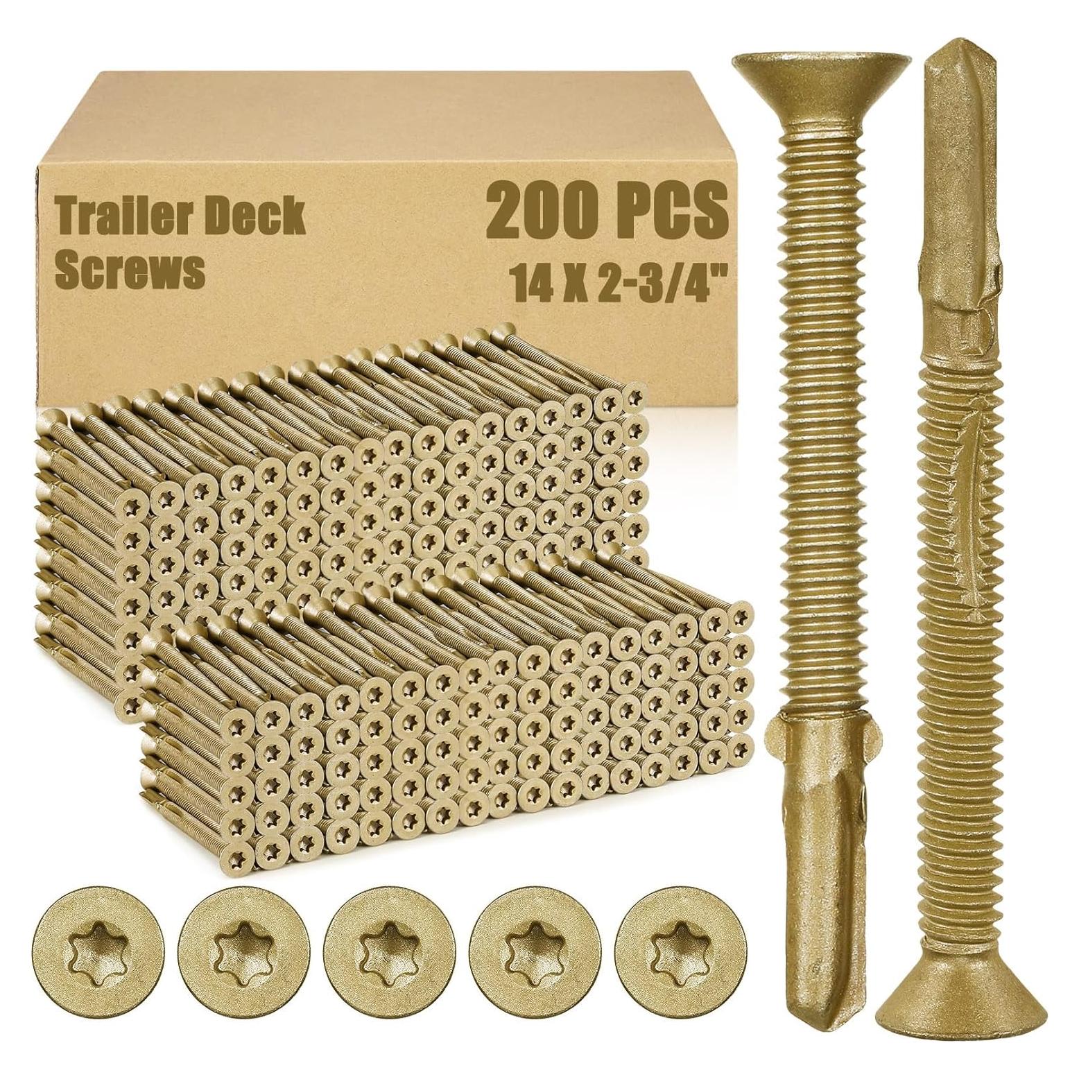 200 Tornillos Autoperforantes Yaocom #14 x 7 cm para Madera y Metal