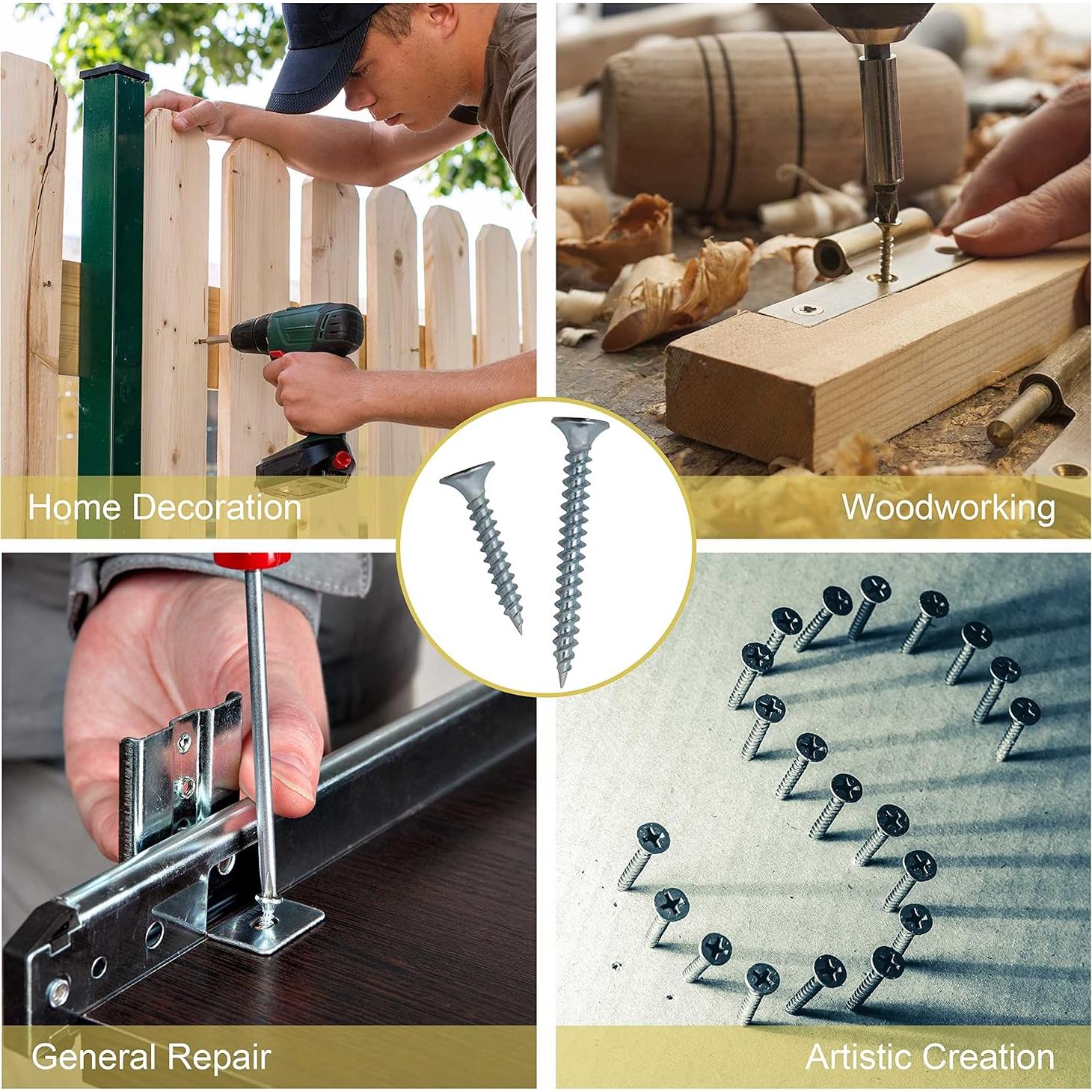 Kit de Tornillos de Madera JEGONFRI 209 Pcs Phillips 6 Tamaños