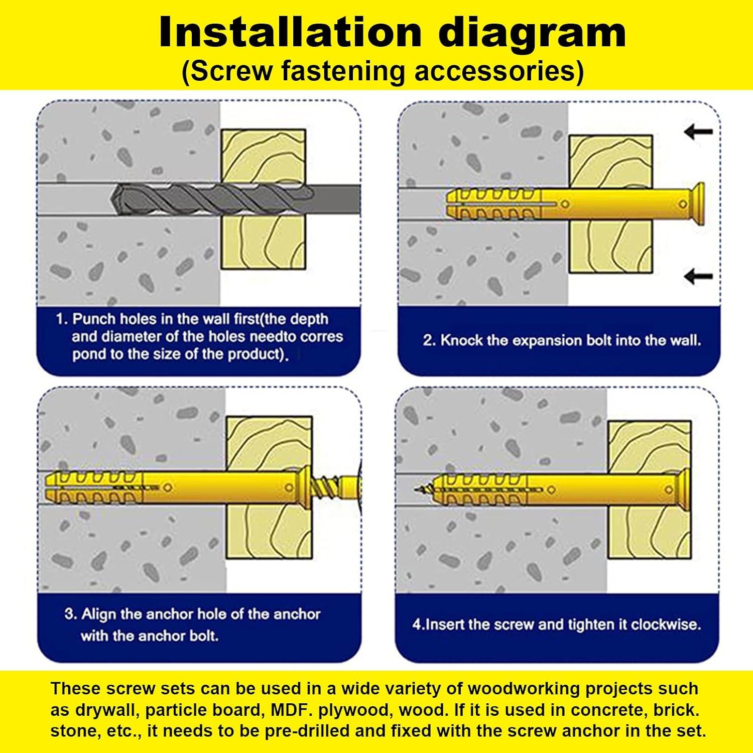 Juego de Tornillos de Cabeza Plana LERNOU 420 Pcs Acero Inoxidable