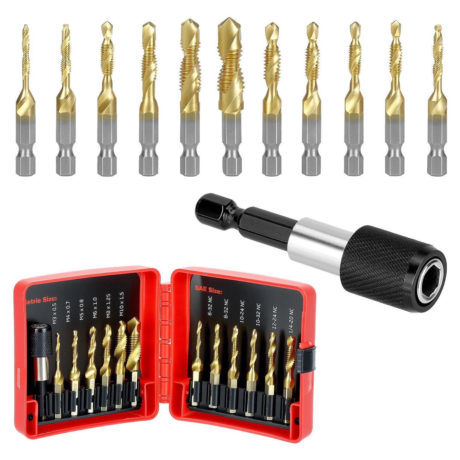 Juego de Brocas HSS QWORK 13 Piezas Métricas y SAE