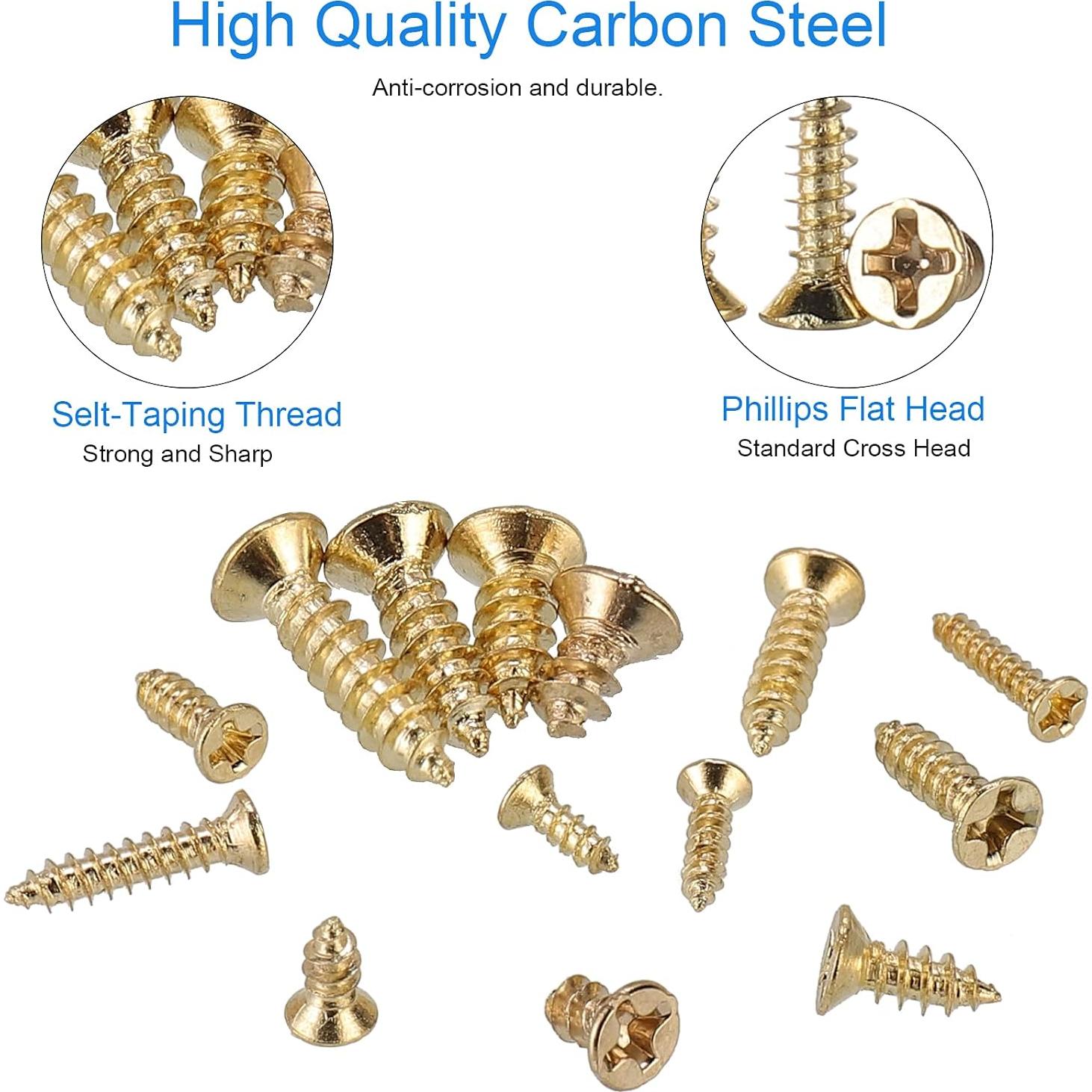 1200 Tornillos Phillips Autoperforantes M2 M2.5 M3 Dorados